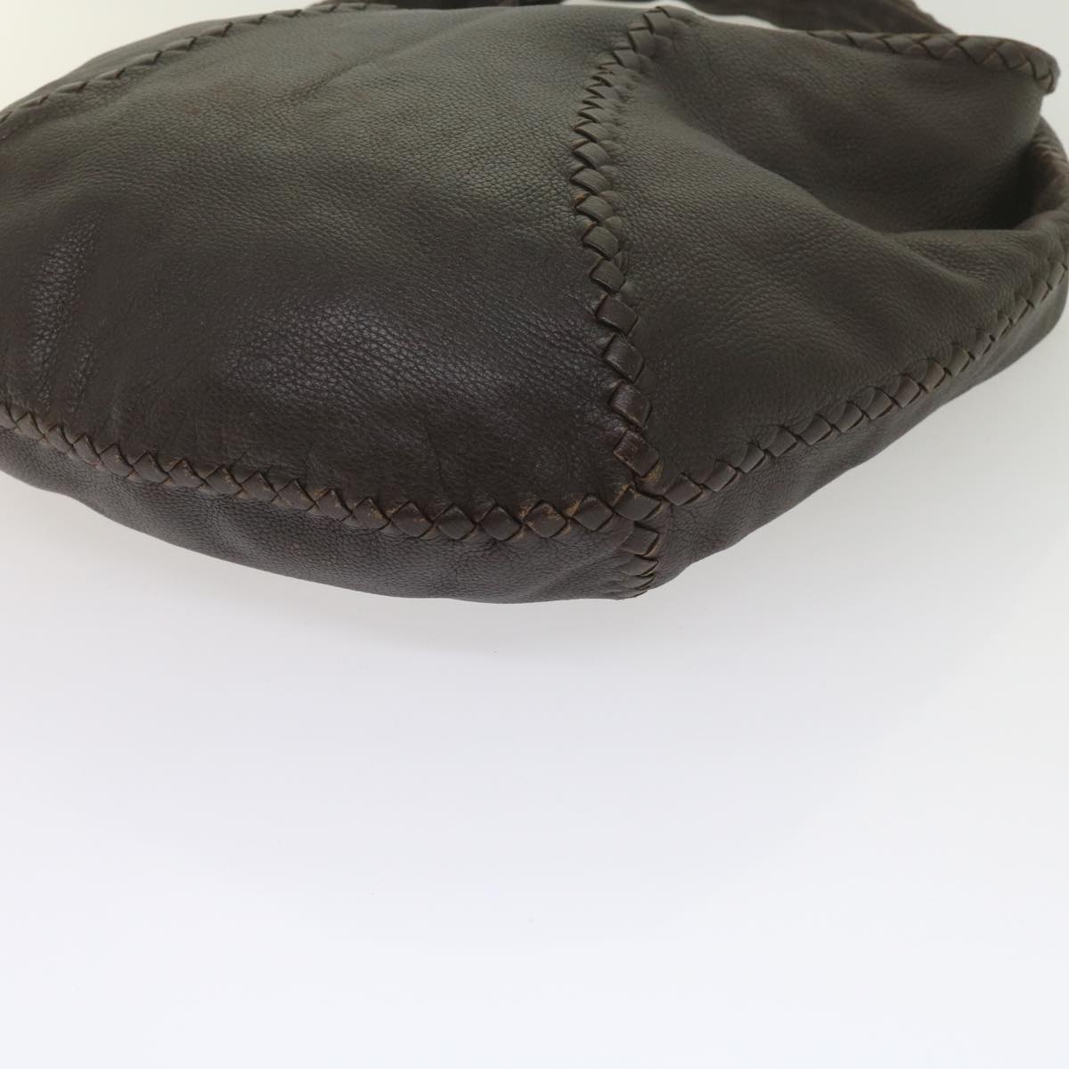 BOTTEGA VENETA INTRECCIATO Shoulder Bag Leather Brown Auth 62100