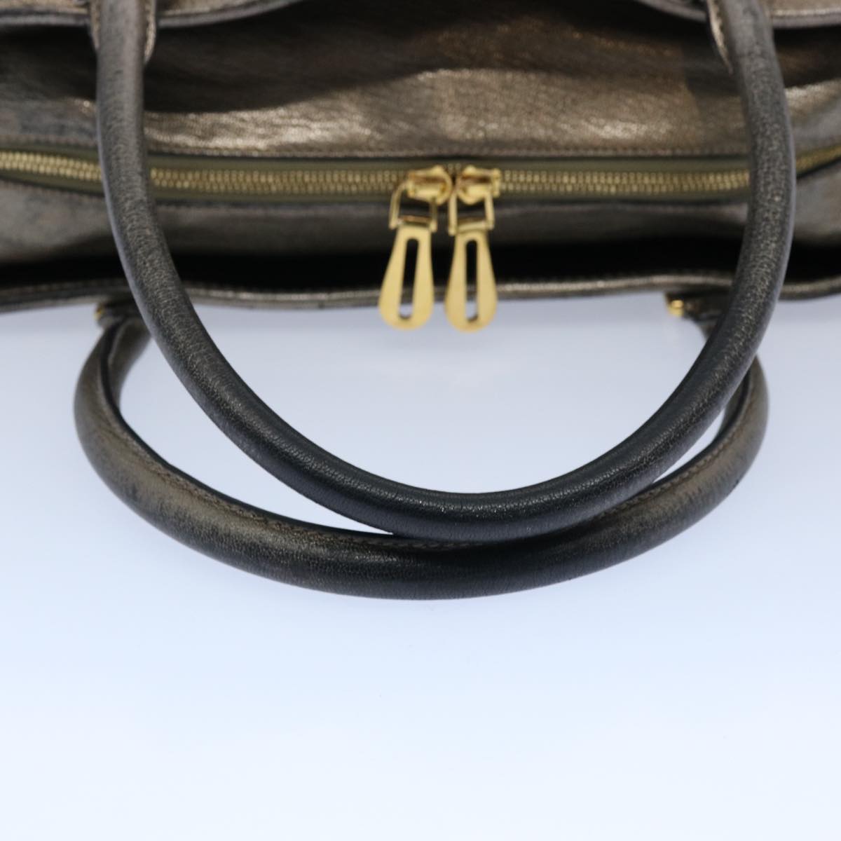 LOEWE Amazona 36 Hand Bag Leather Gold Auth 62101