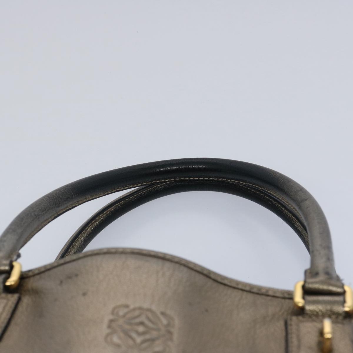 LOEWE Amazona 36 Hand Bag Leather Gold Auth 62101