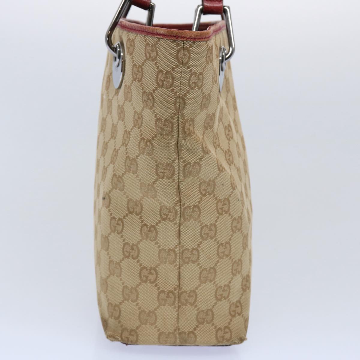 GUCCI GG Canvas Tote Bag Beige 120840 Auth 62102