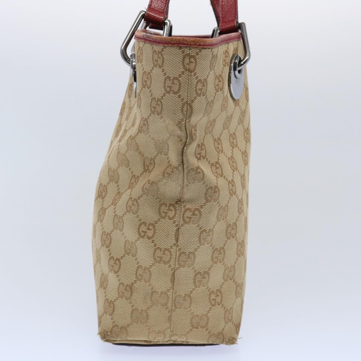 GUCCI GG Canvas Tote Bag Beige 120840 Auth 62102