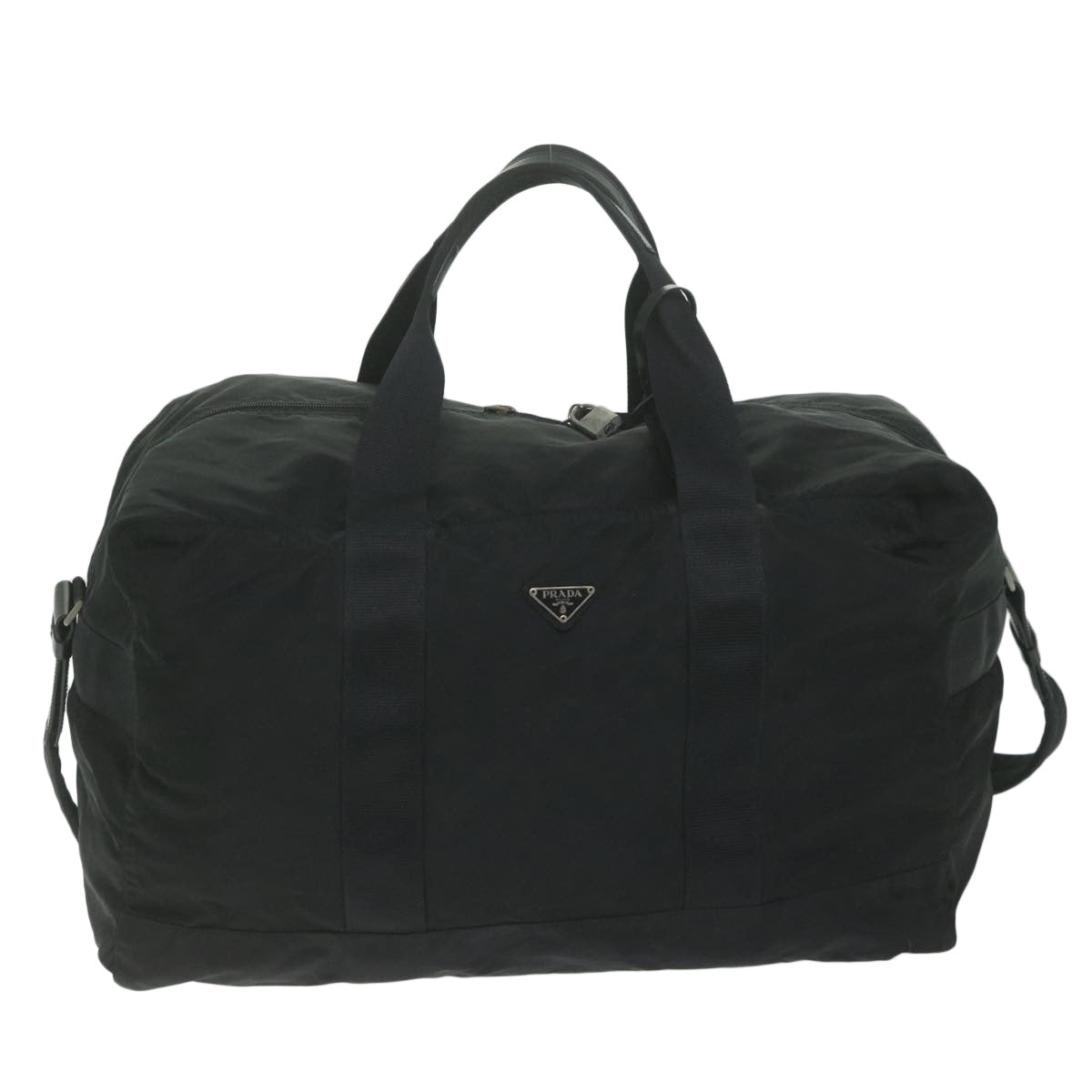 PRADA Boston Bag Nylon 2way Black Auth 62116