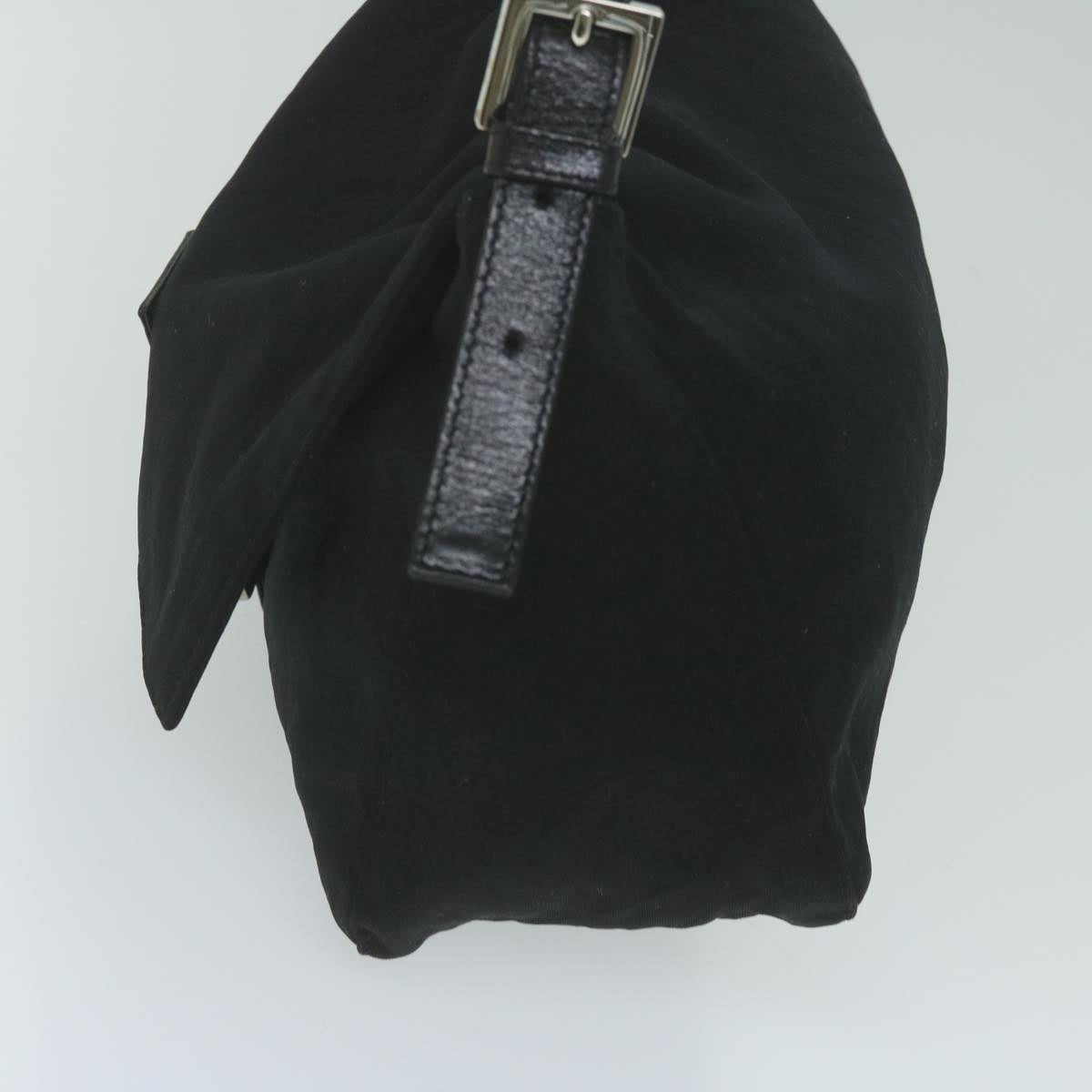 FENDI Mamma Baguette Shoulder Bag Nylon Black Auth 62129