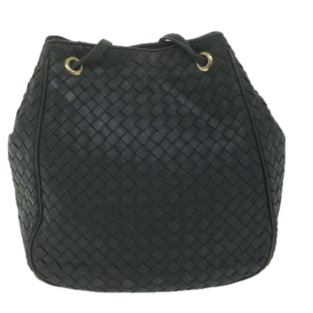 BOTTEGAVENETA INTRECCIATO Shoulder Bag Leather Black Auth 62130 - 0