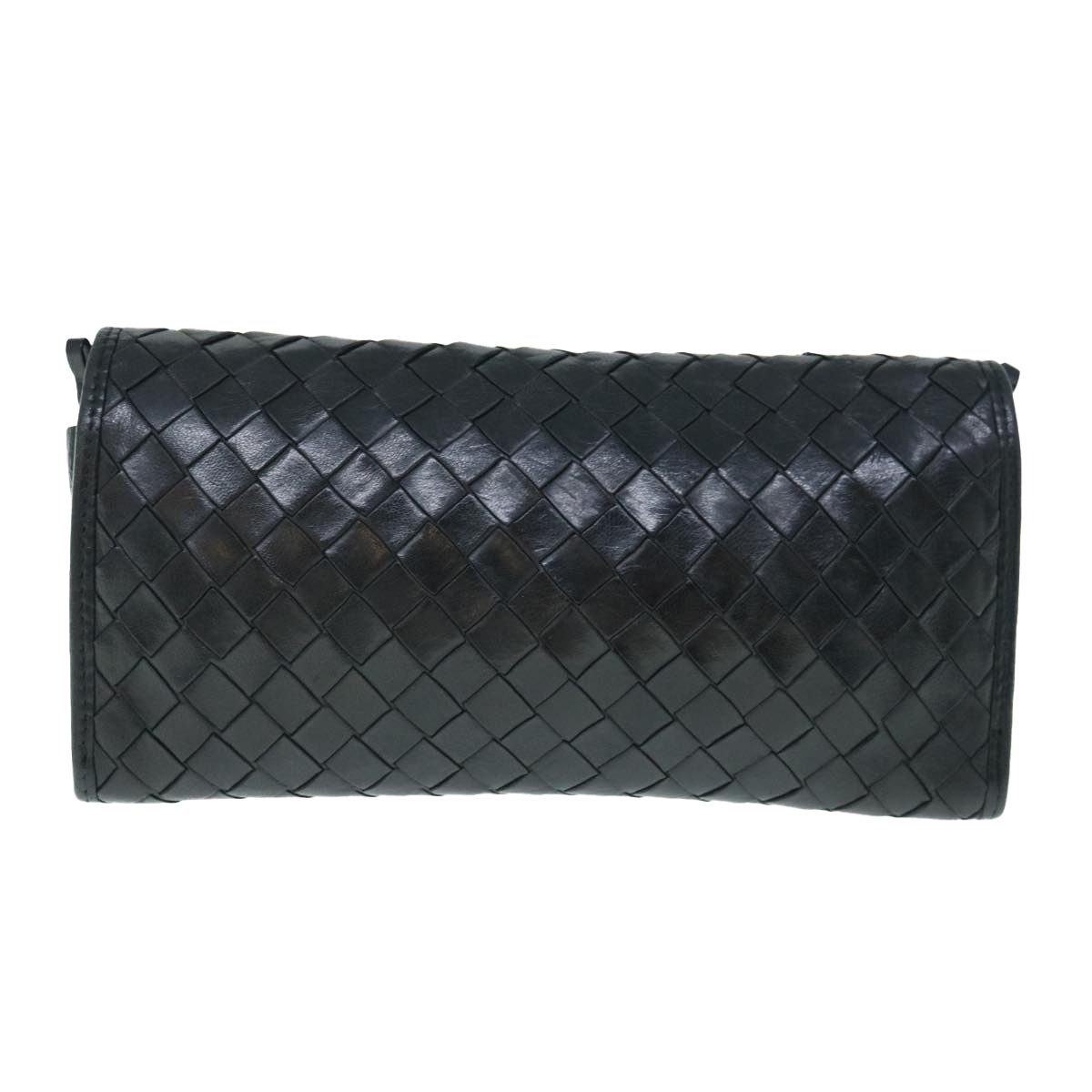 BOTTEGAVENETA INTRECCIATO Chain Shoulder Bag Leather Black Auth 62134 - 0