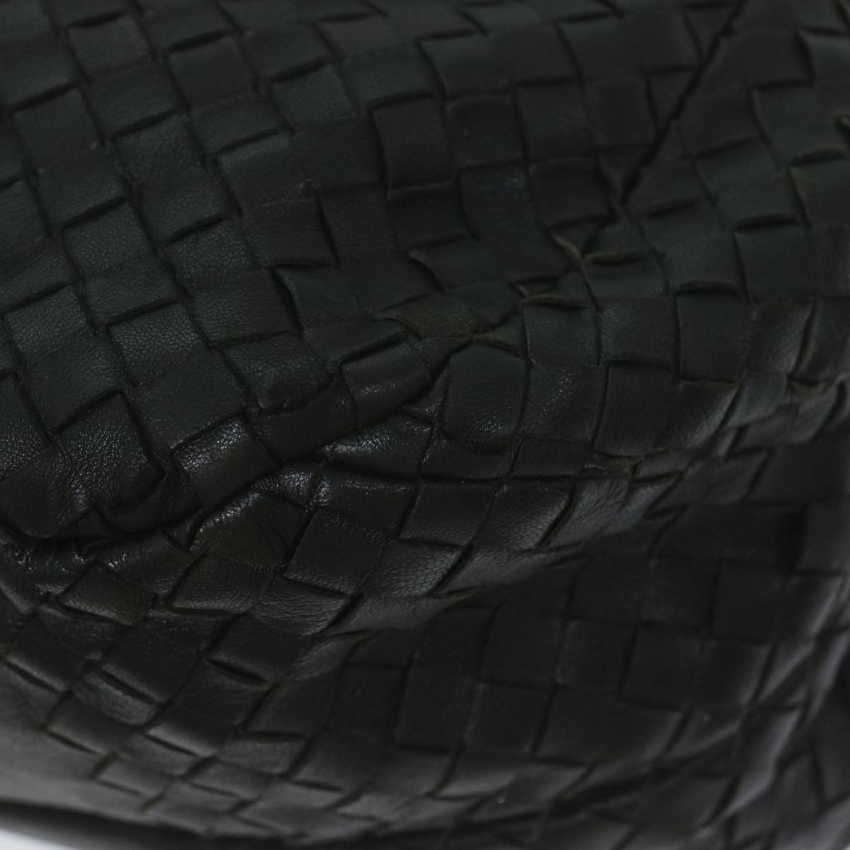 BOTTEGAVENETA INTRECCIATO Campana Hand Bag Leather Black Auth 62137