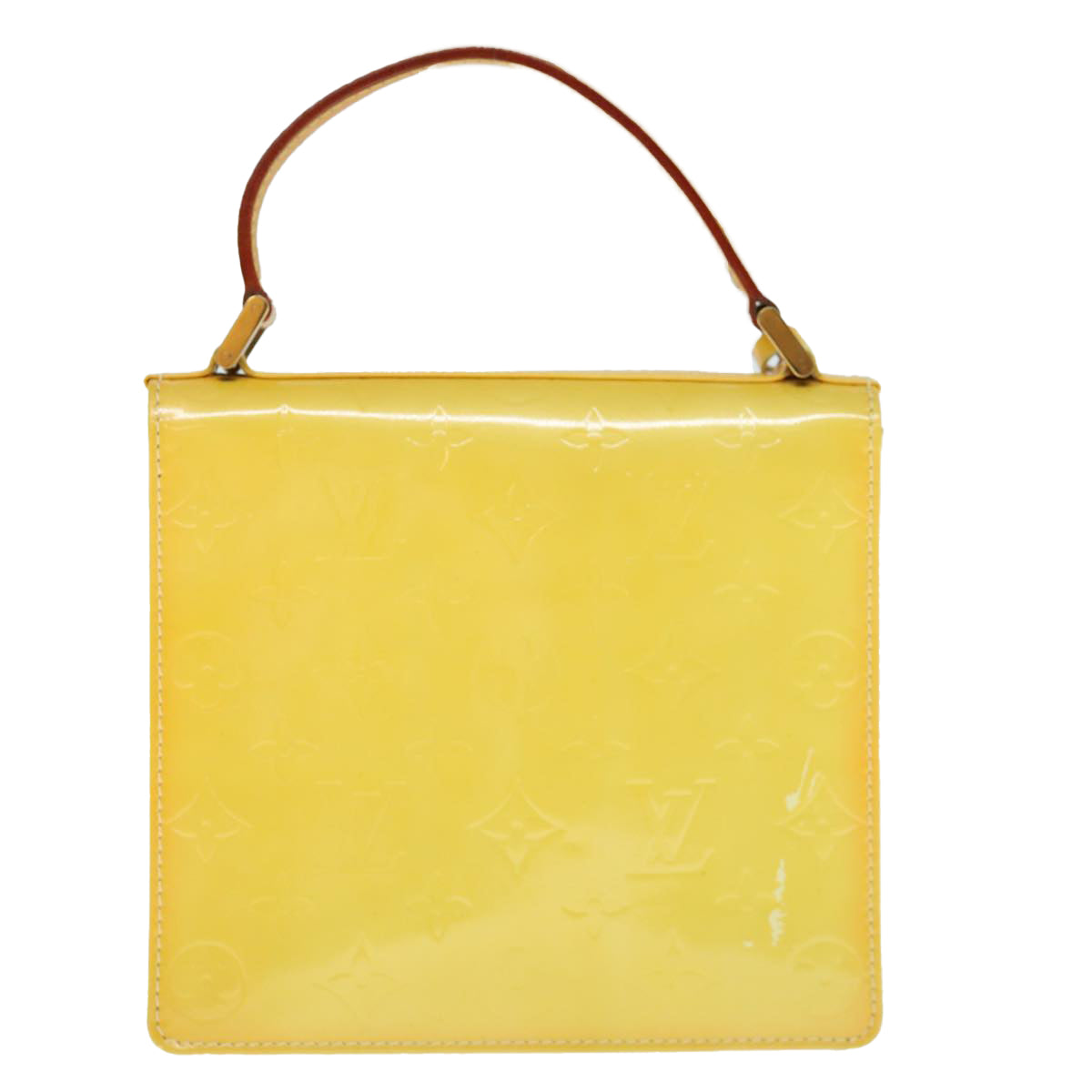 LOUIS VUITTON Monogram Vernis Spring Street Bag Lime Yellow M91068 LV Auth 62187 - 0