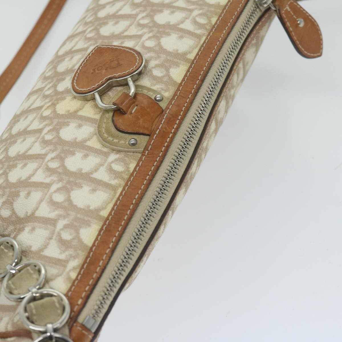 Christian Dior Trotter Romantic Shoulder Bag Beige 03 BO 1006 Auth 62190