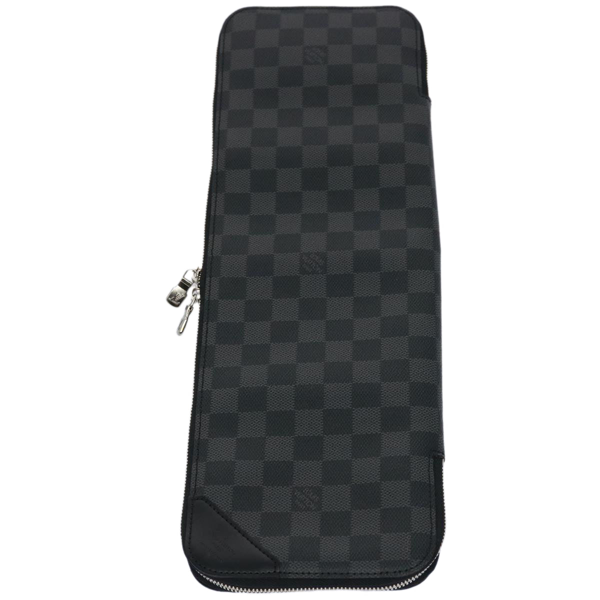 LOUIS VUITTON Damier Graphite Etui 5 Cravat Necktie Case N41136 LV Auth 62213A - 0