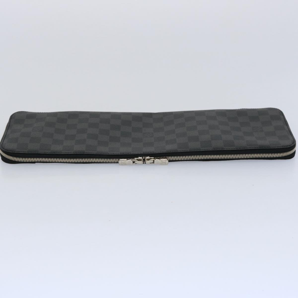 LOUIS VUITTON Damier Graphite Etui 5 Cravat Necktie Case N41136 LV Auth 62213A