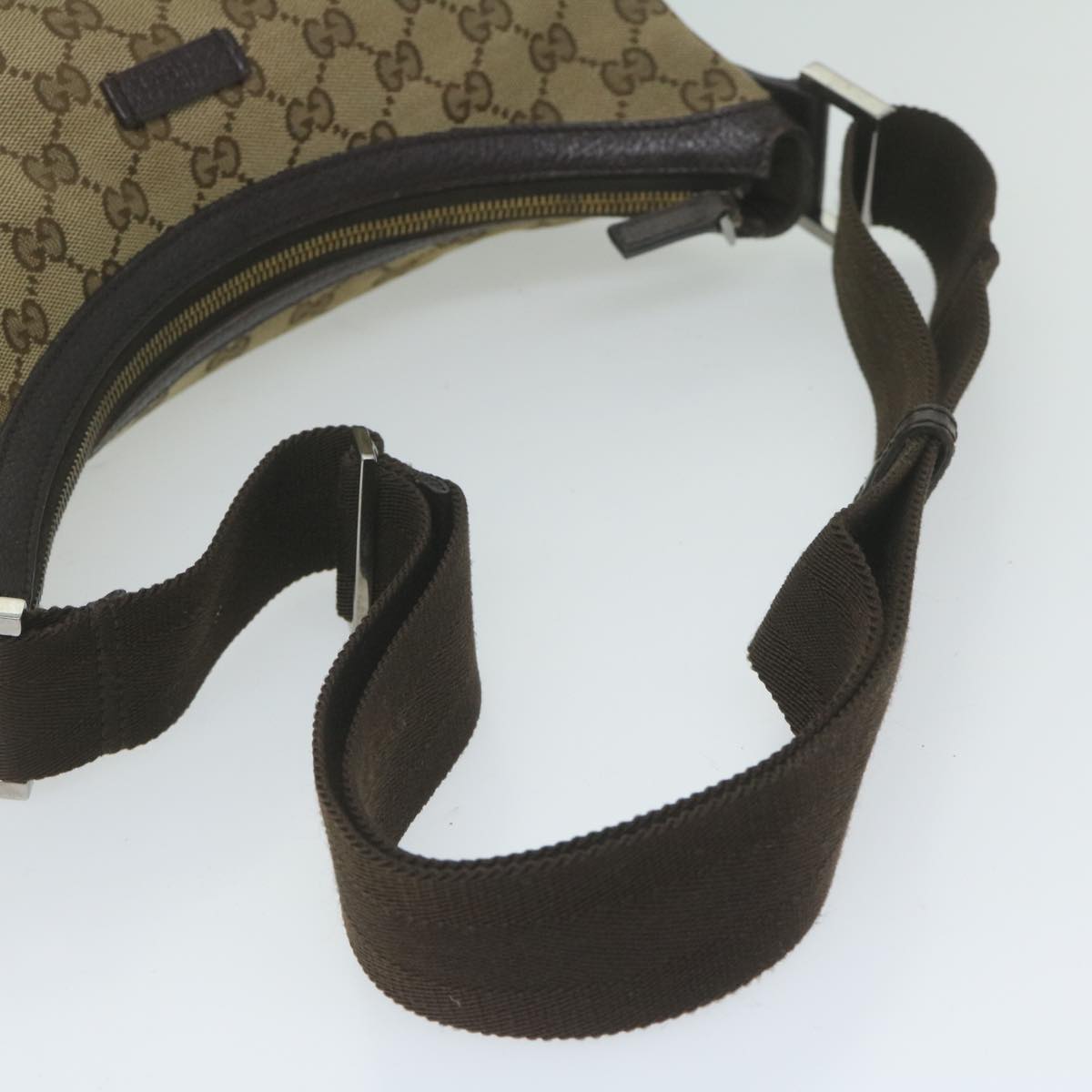 GUCCI GG Canvas Shoulder Bag Beige 181092 Auth 62236