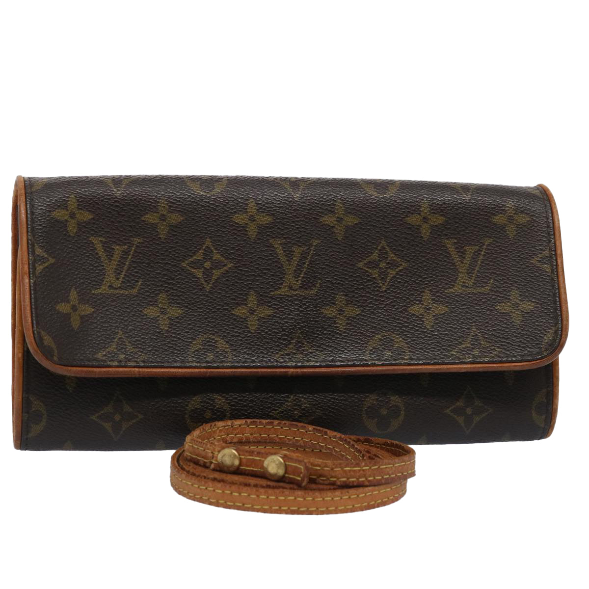 LOUIS VUITTON Monogram Pochette Twin GM Shoulder Bag M51852 LV Auth 62256