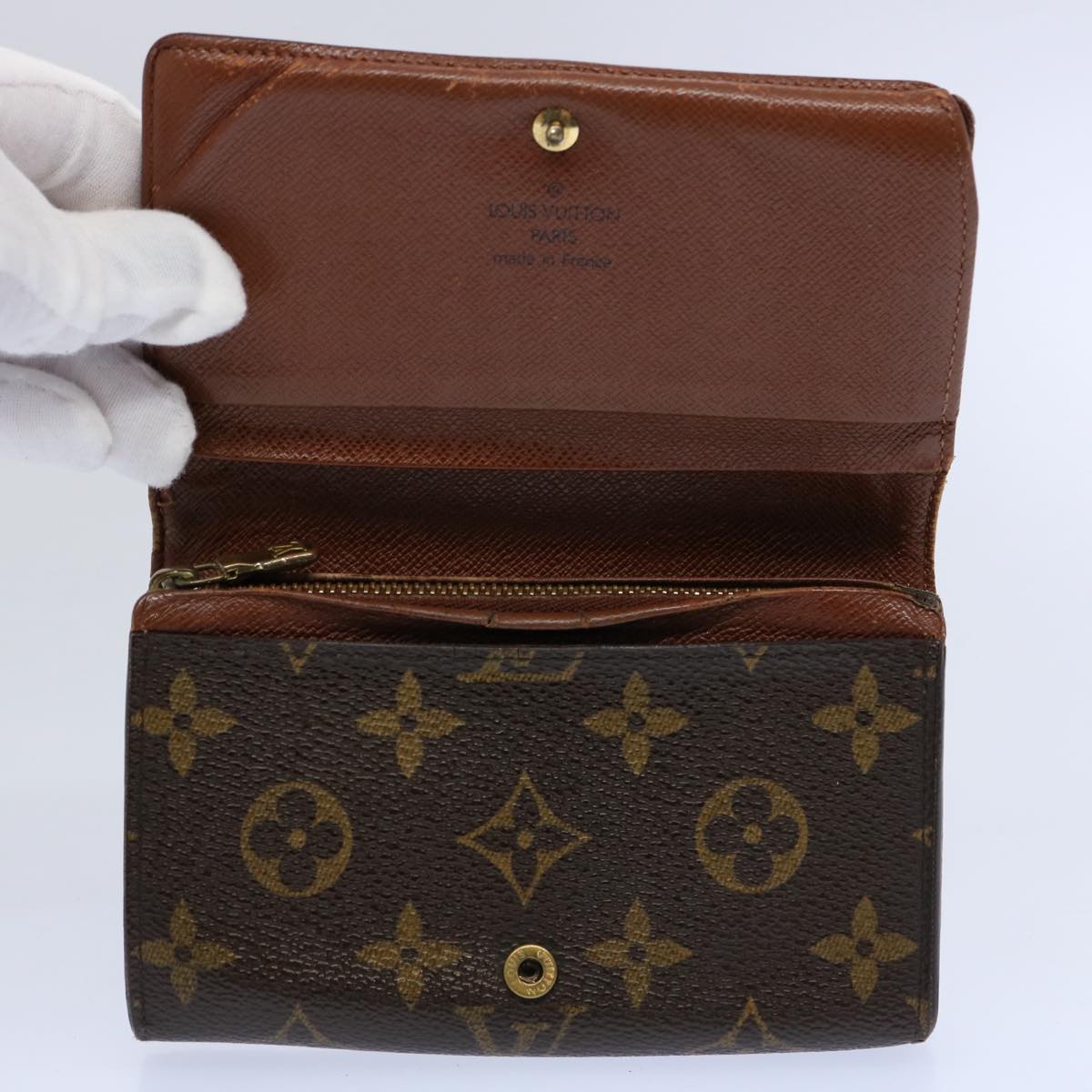 LOUIS VUITTON Monogram Porte Monnaie Billets Tresor Wallet M61730 LV Auth 62264