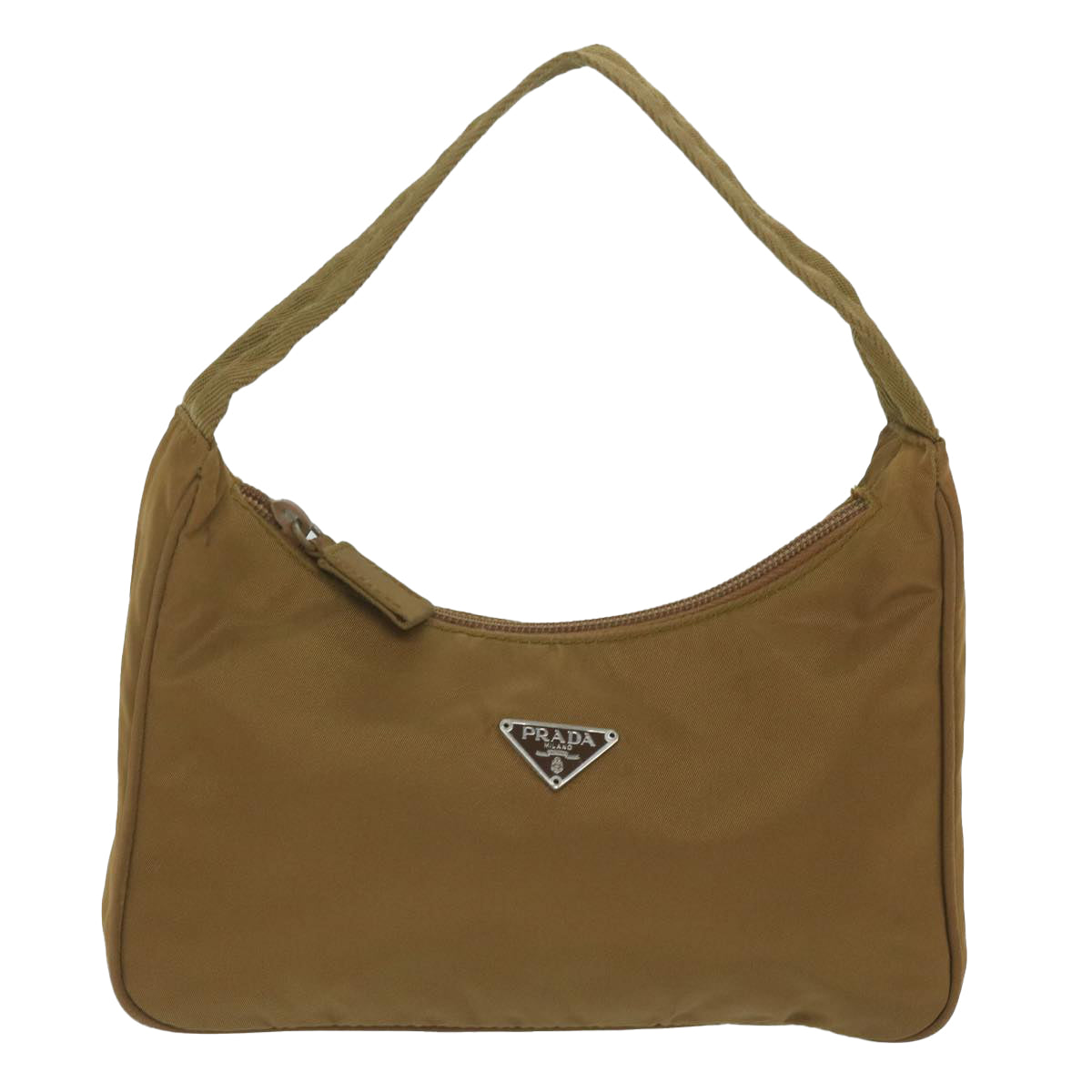 PRADA Hand Bag Nylon Brown Auth 62273