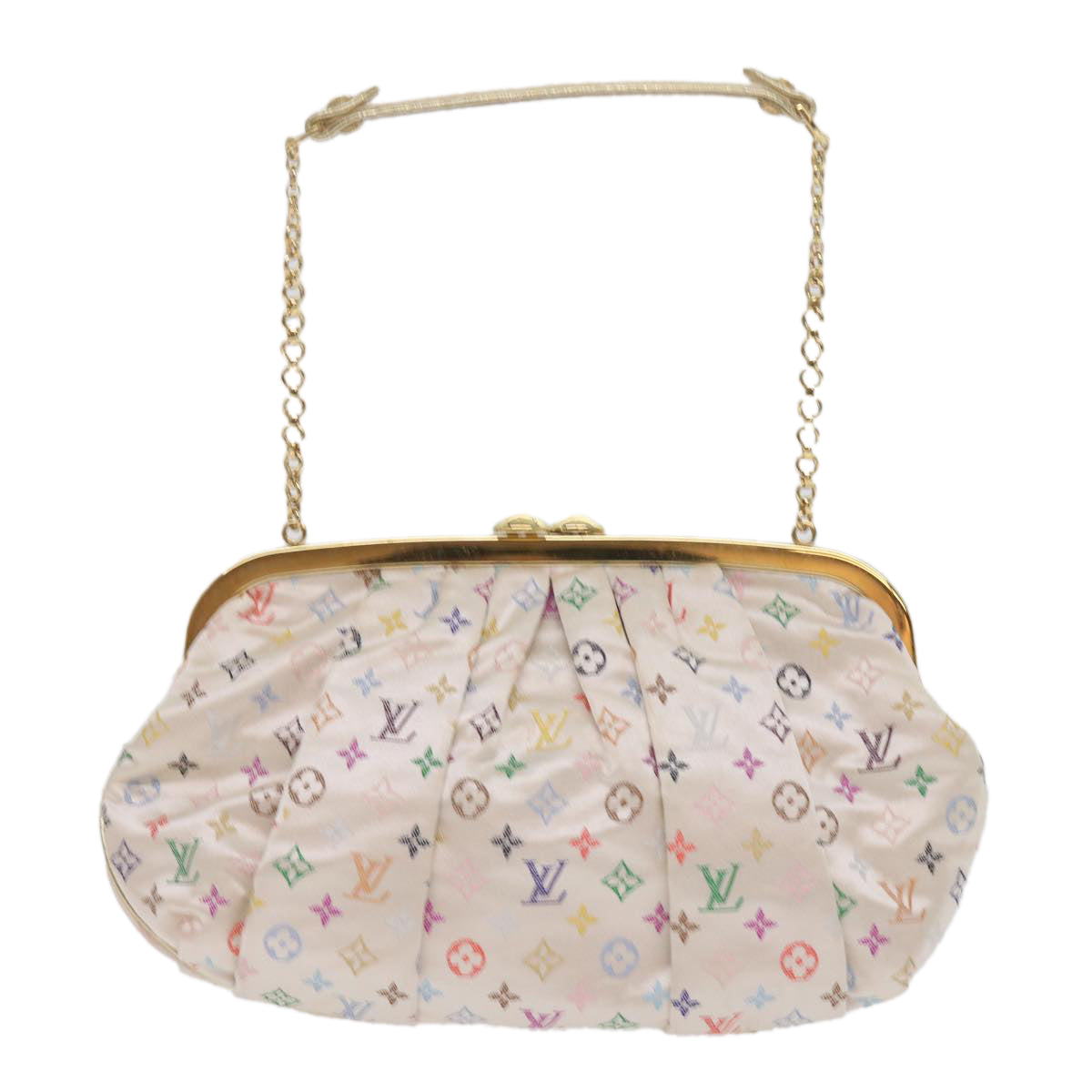 LOUIS VUITTON Monogram Multicolor Omoniere Hand Bag White LV Auth 62290S