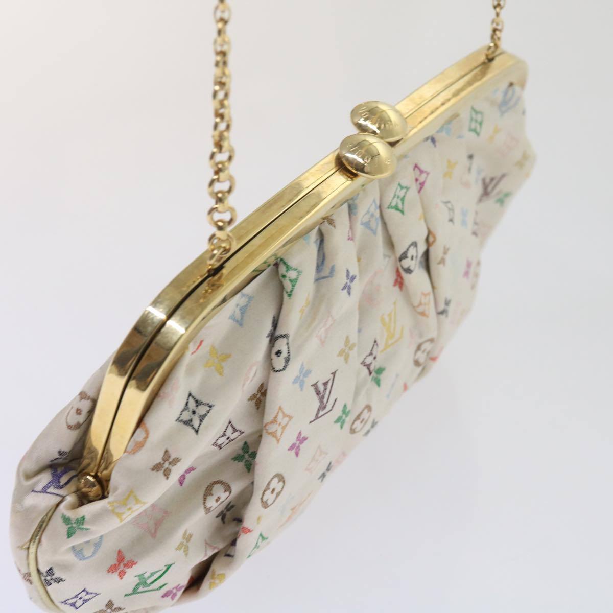 LOUIS VUITTON Monogram Multicolor Omoniere Hand Bag White LV Auth 62290S