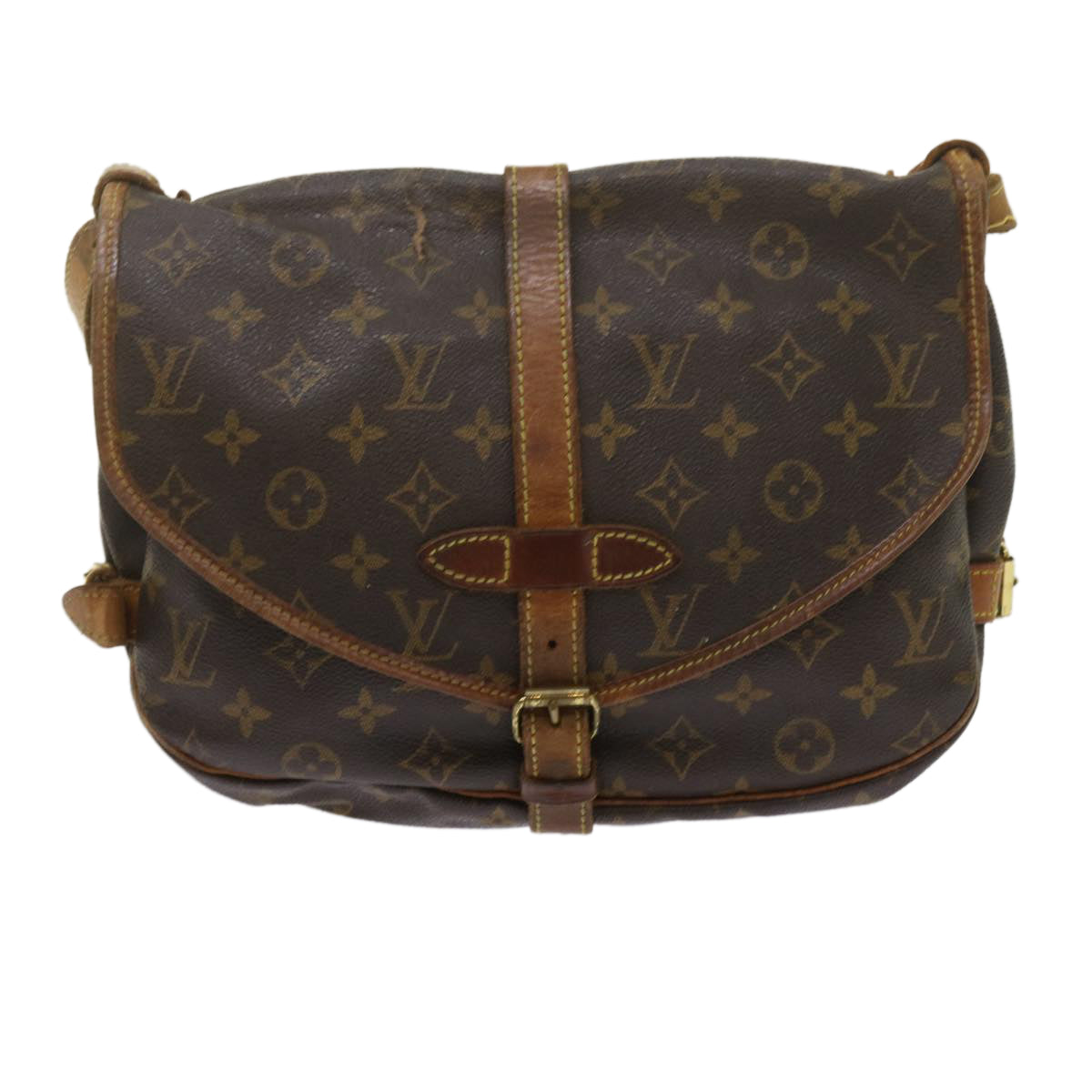 LOUIS VUITTON Monogram Saumur 30 Shoulder Bag M42256 LV Auth 62292