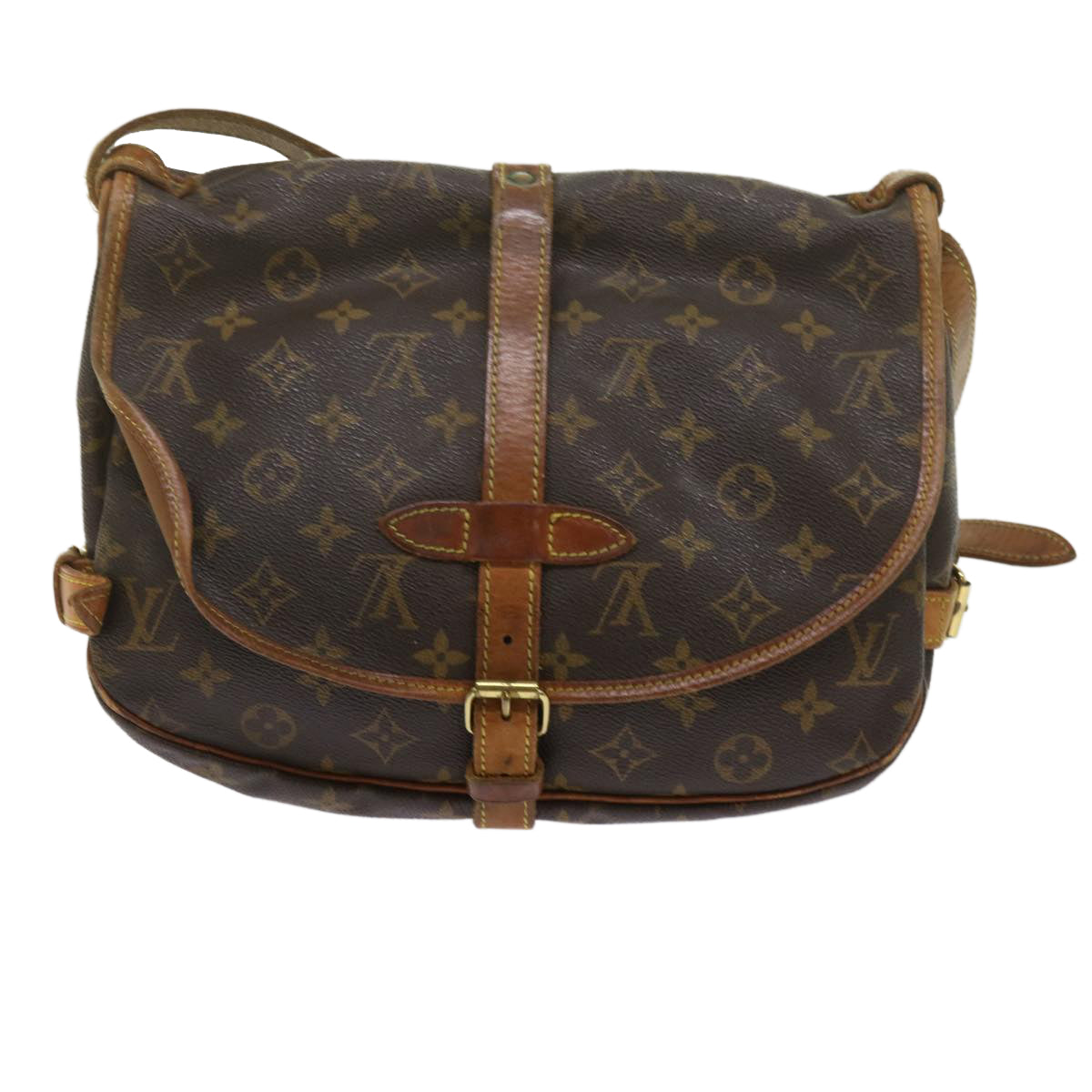 LOUIS VUITTON Monogram Saumur 30 Shoulder Bag M42256 LV Auth 62292