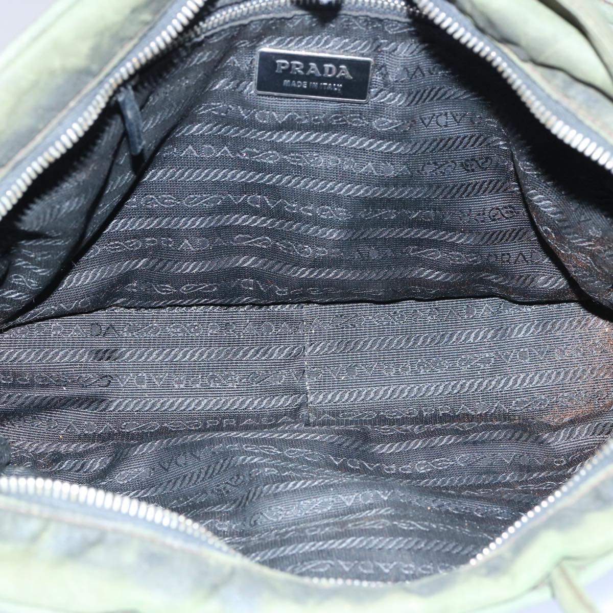 PRADA Hand Bag Nylon Khaki Auth 62293