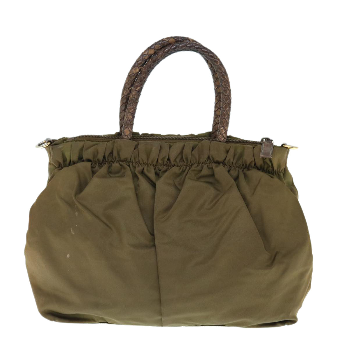 PRADA Hand Bag Nylon 2way Khaki Auth 62327 - 0