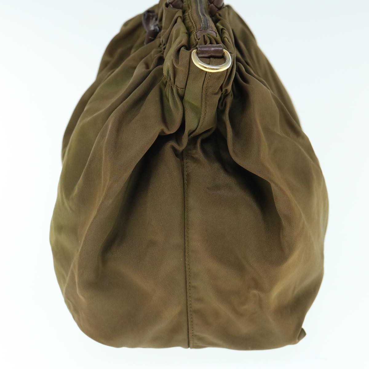 PRADA Hand Bag Nylon 2way Khaki Auth 62327