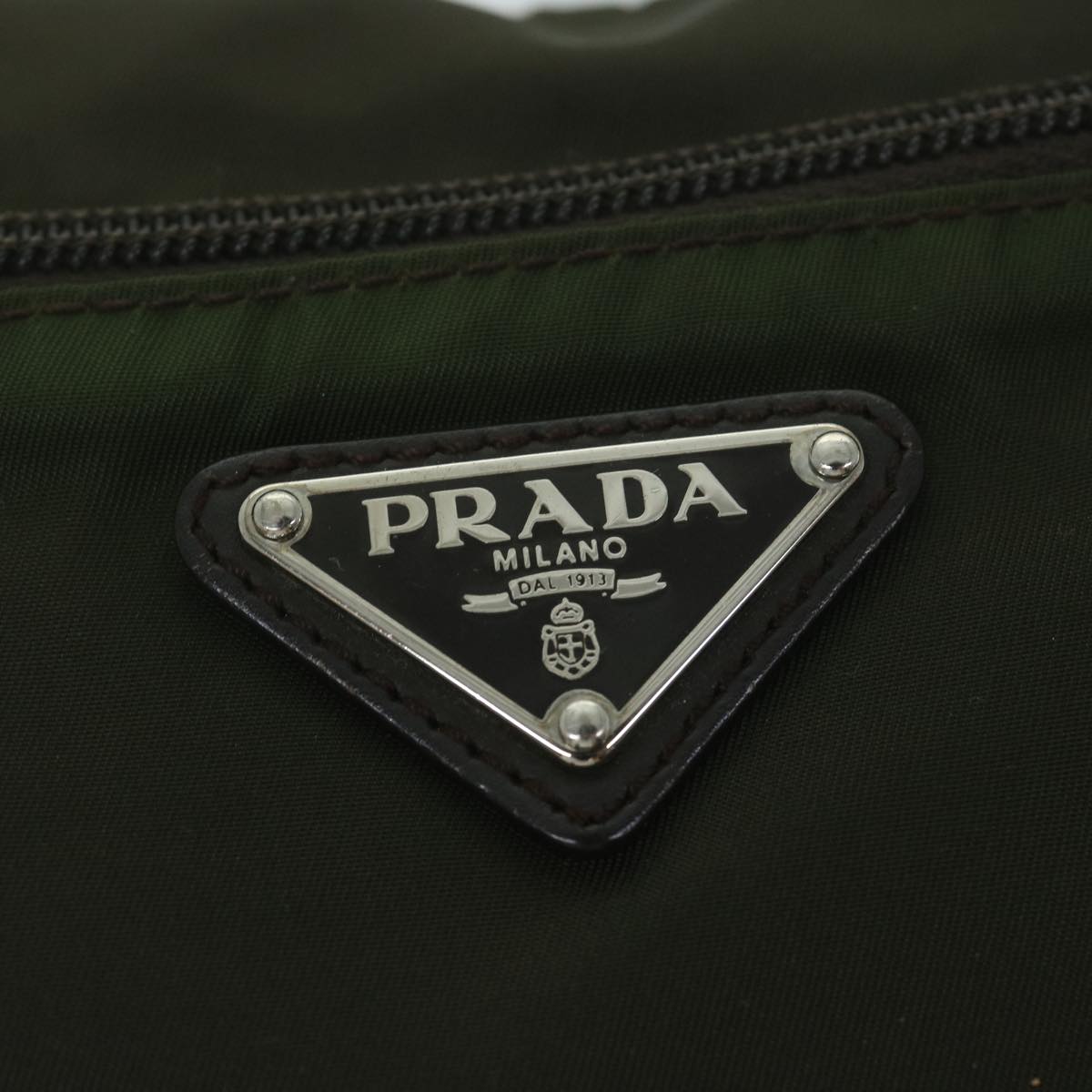 PRADA Shoulder Bag Nylon Khaki Auth 62330