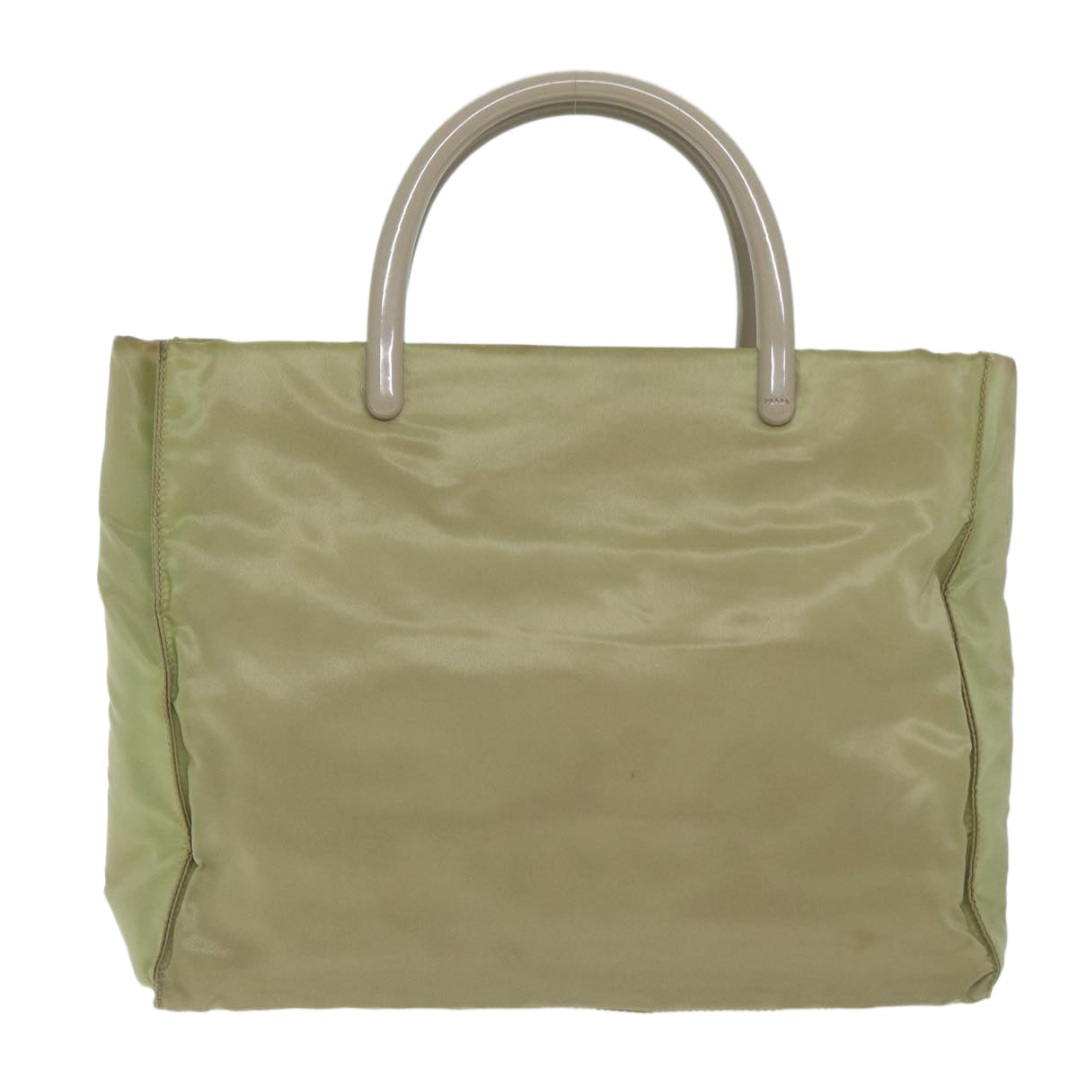 PRADA Hand Bag Nylon Beige Auth 62358 - 0