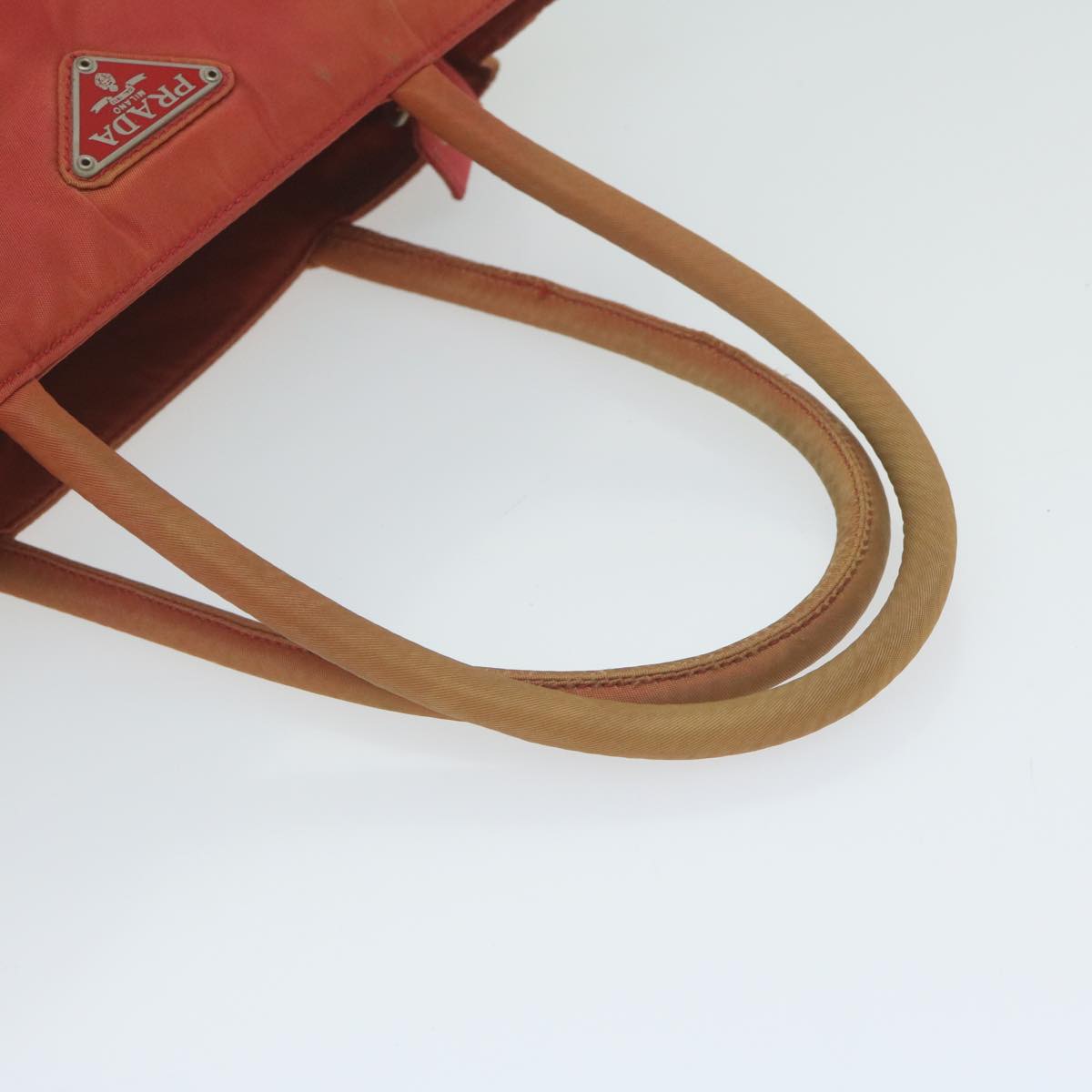 PRADA Hand Bag Nylon Red Auth 62359