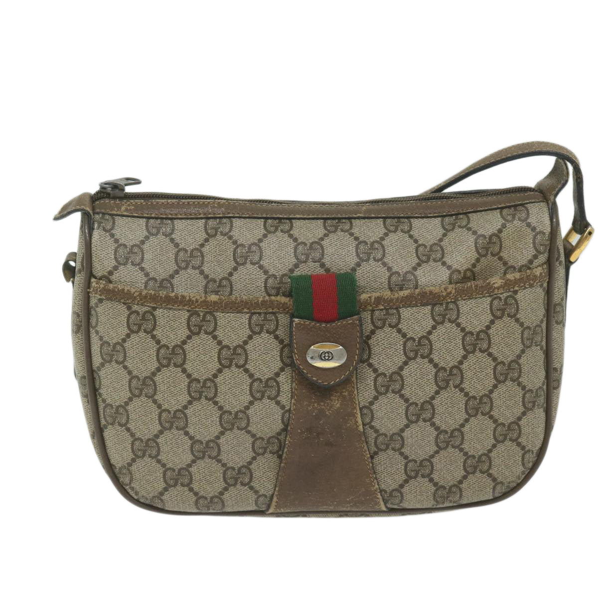 GUCCI GG Supreme Shoulder Bag PVC Leather Beige 89 02 032 Auth 62386 - 0