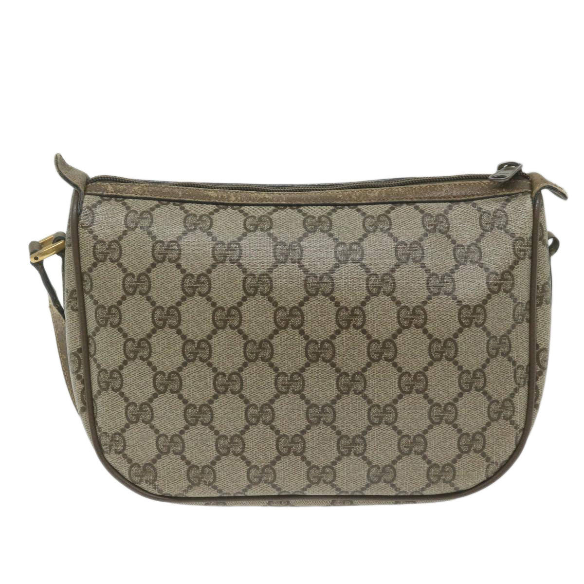 GUCCI GG Supreme Shoulder Bag PVC Leather Beige 89 02 032 Auth 62386