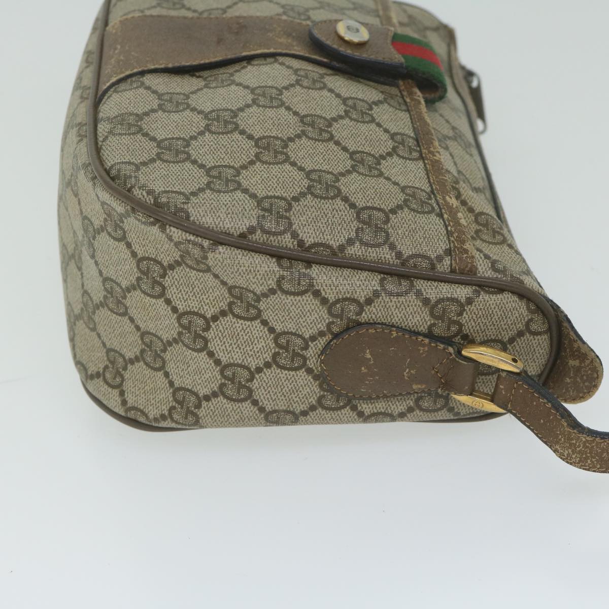 GUCCI GG Supreme Shoulder Bag PVC Leather Beige 89 02 032 Auth 62386