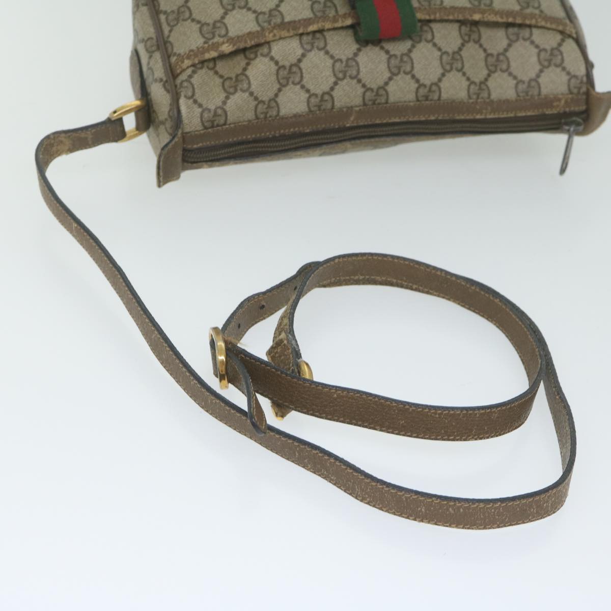 GUCCI GG Supreme Shoulder Bag PVC Leather Beige 89 02 032 Auth 62386