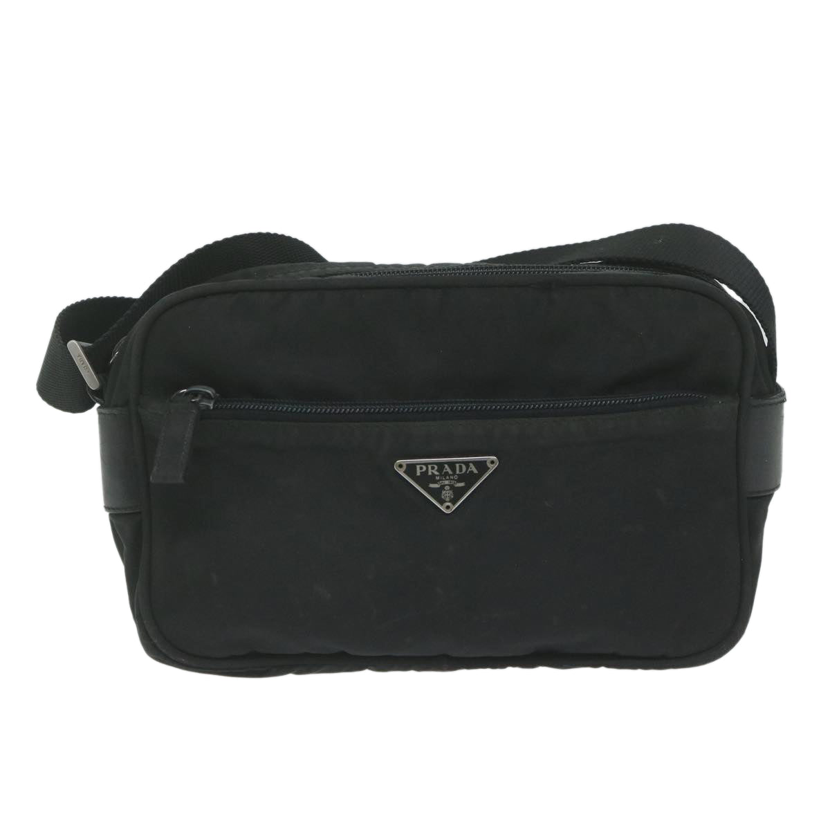 PRADA Shoulder Bag Nylon Black Auth 62392