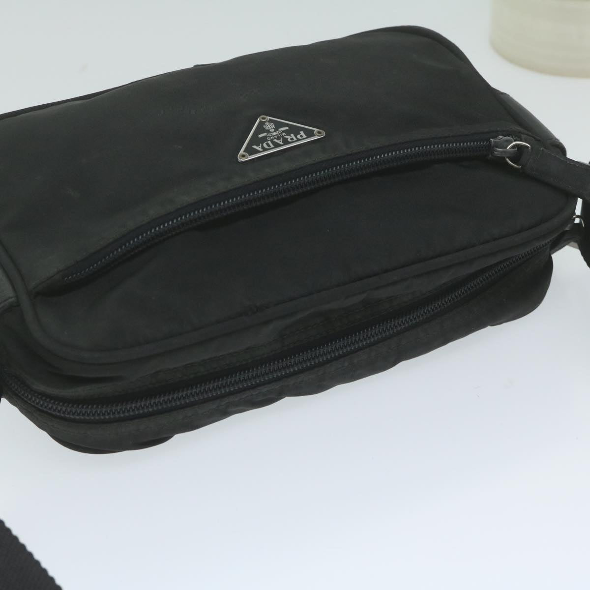 PRADA Shoulder Bag Nylon Black Auth 62392