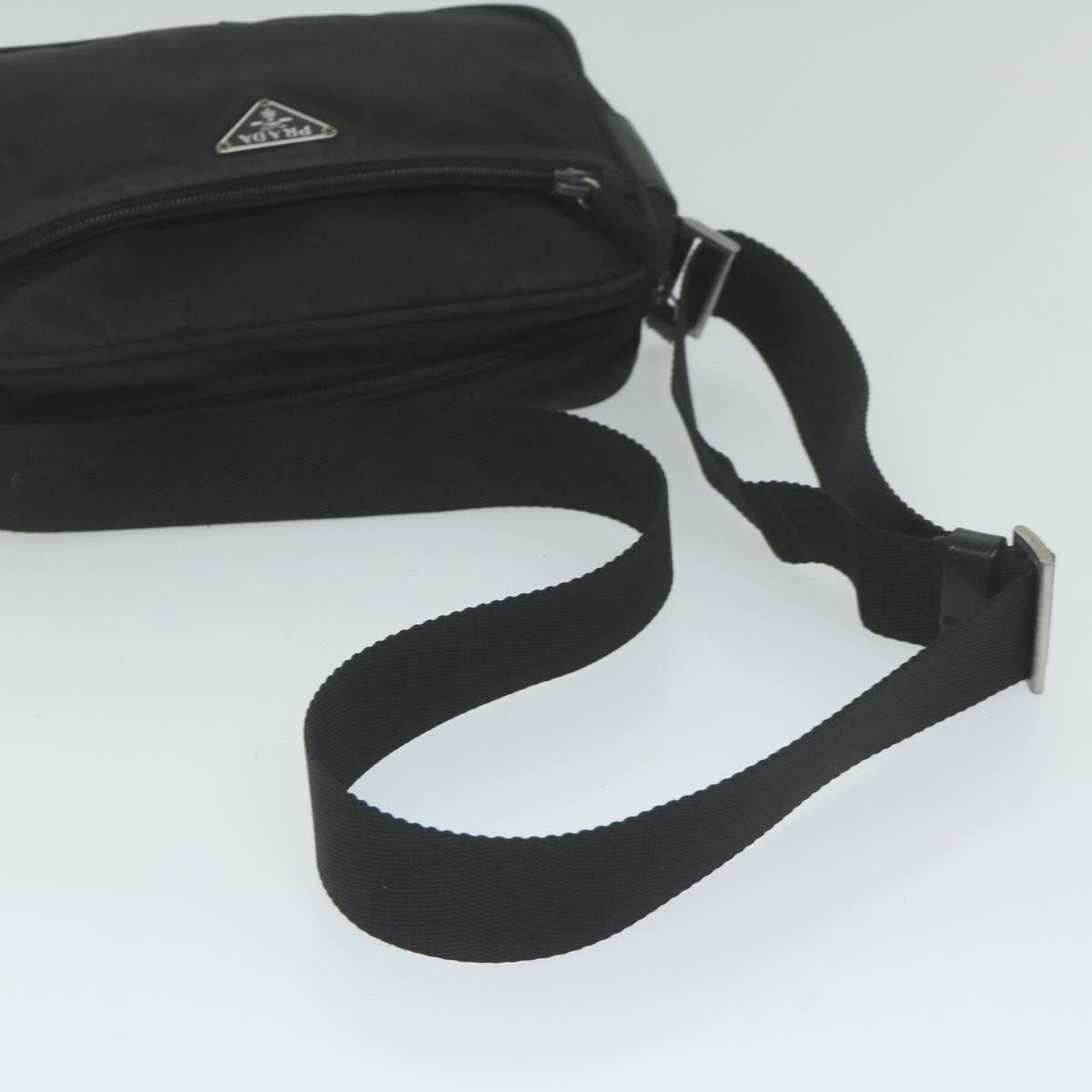 PRADA Shoulder Bag Nylon Black Auth 62392