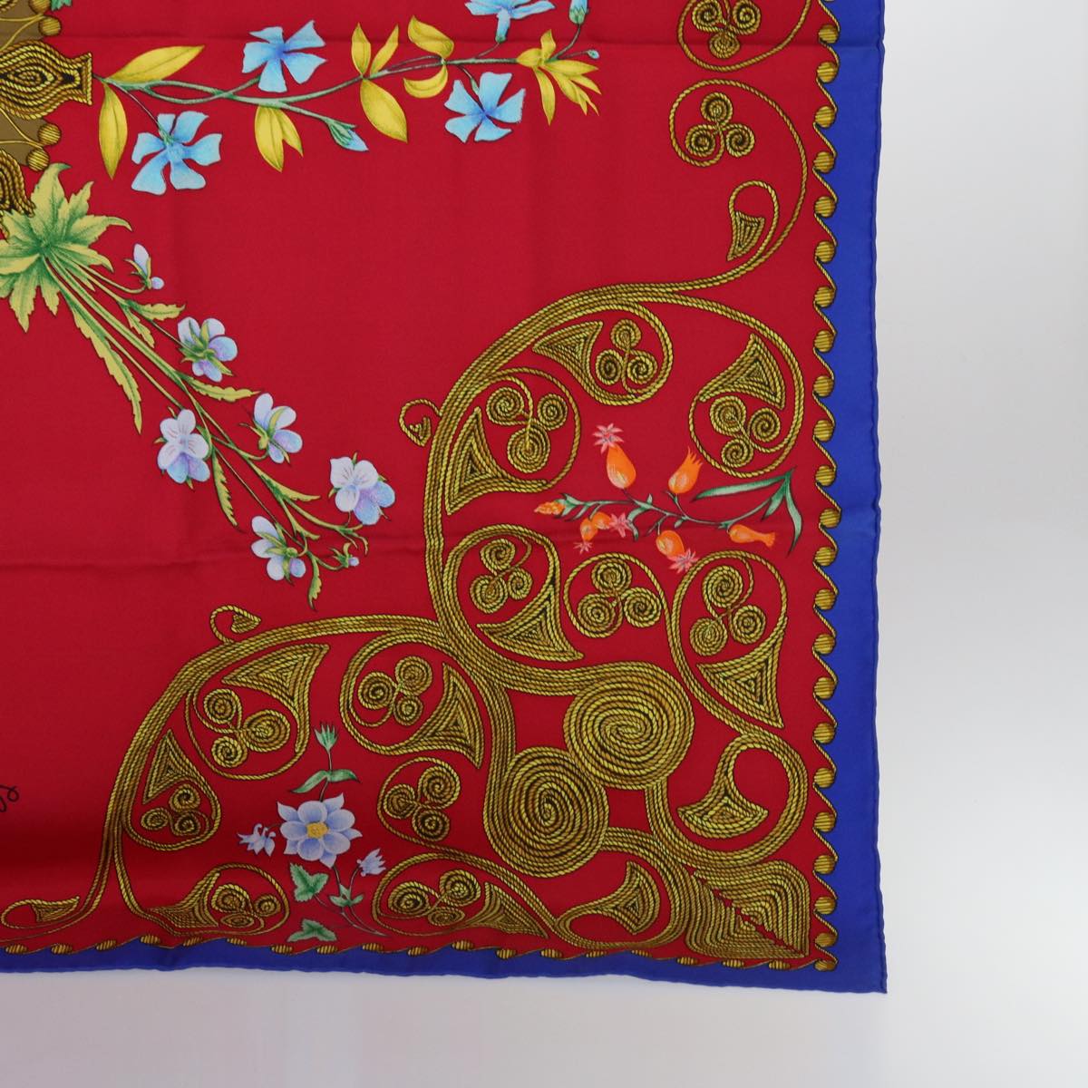 HERMES Carre 90 ARABESQUES Scarf Silk Red Auth 62408