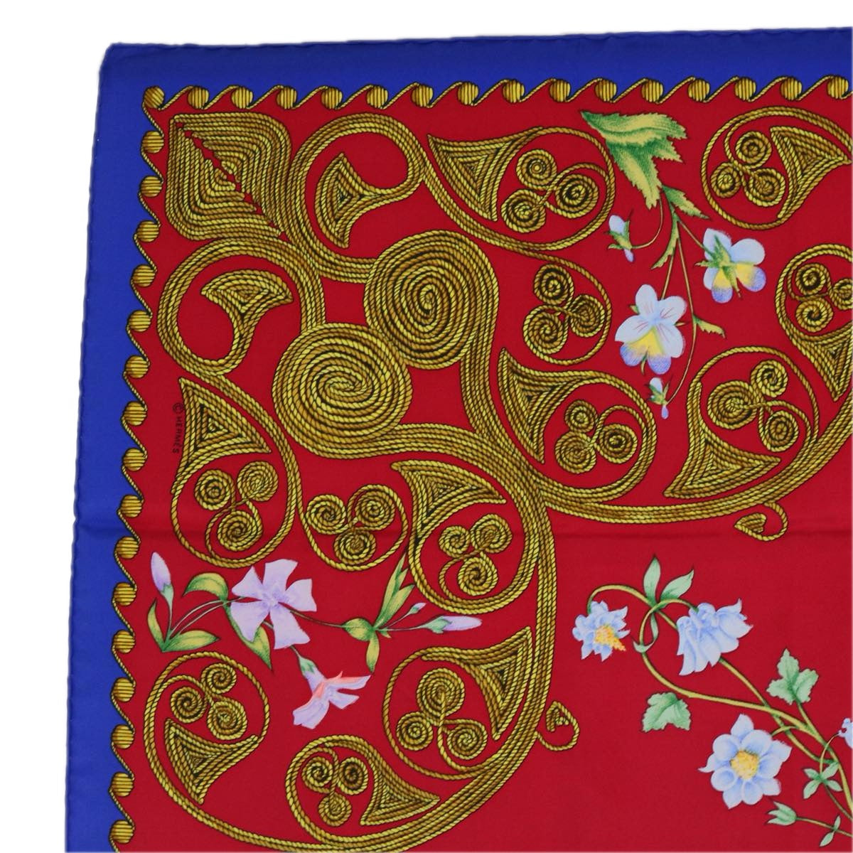 HERMES Carre 90 ARABESQUES Scarf Silk Red Auth 62408 - 0