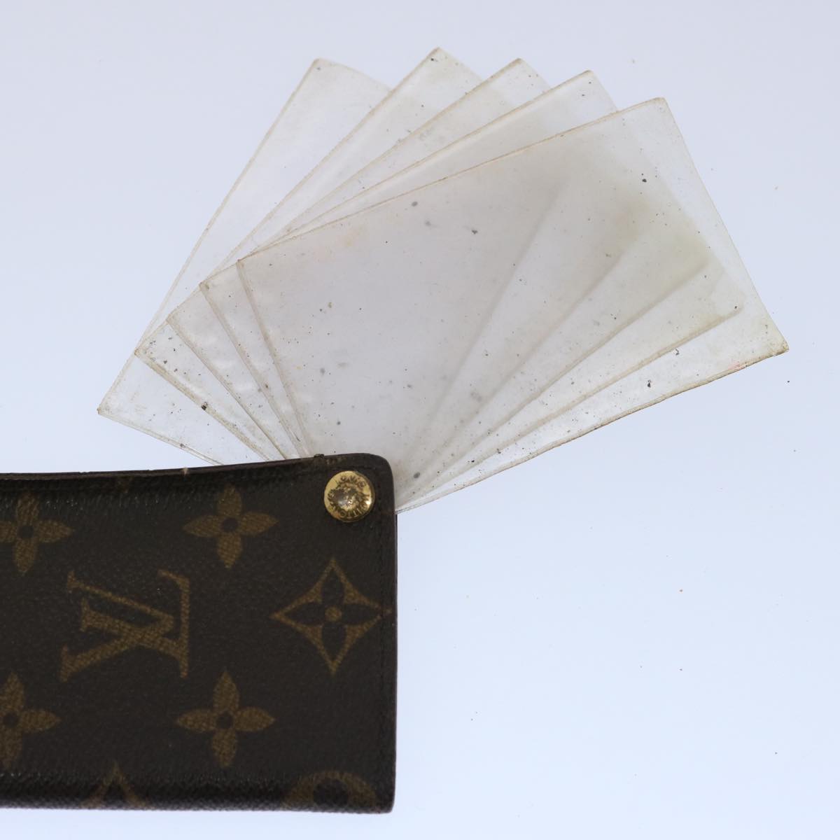 LOUIS VUITTON Monogram Porte Cartes Credit Pression Card Case M60937 Auth 62413