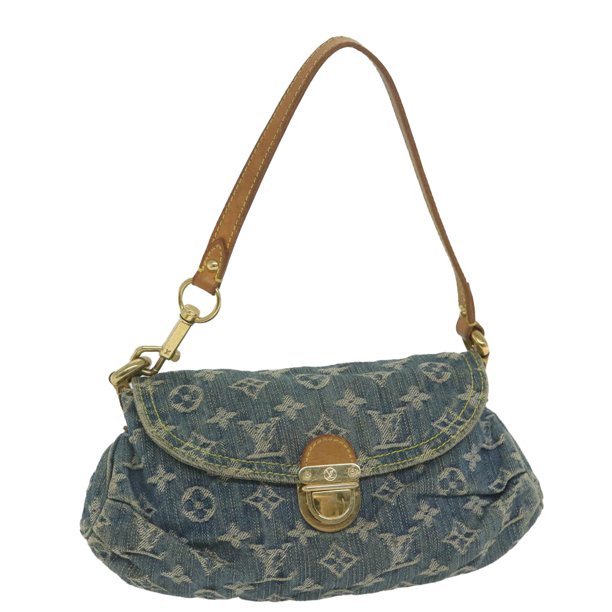 LOUIS VUITTON Monogram Denim Mini Preity Shoulder Bag Blue M95050 LV Auth 62481