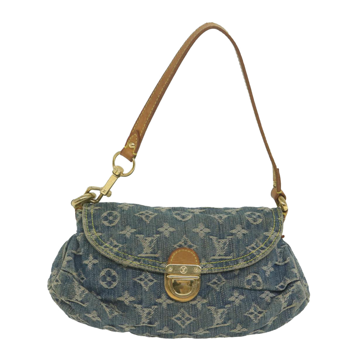 LOUIS VUITTON Monogram Denim Mini Preity Shoulder Bag Blue M95050 LV Auth 62481