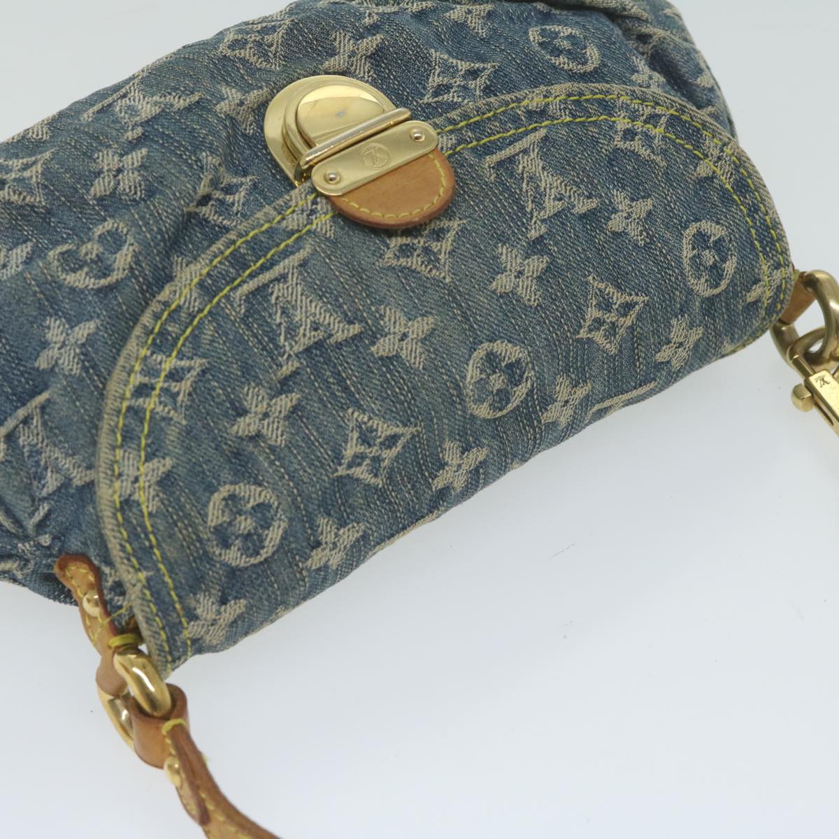 LOUIS VUITTON Monogram Denim Mini Preity Shoulder Bag Blue M95050 LV Auth 62481