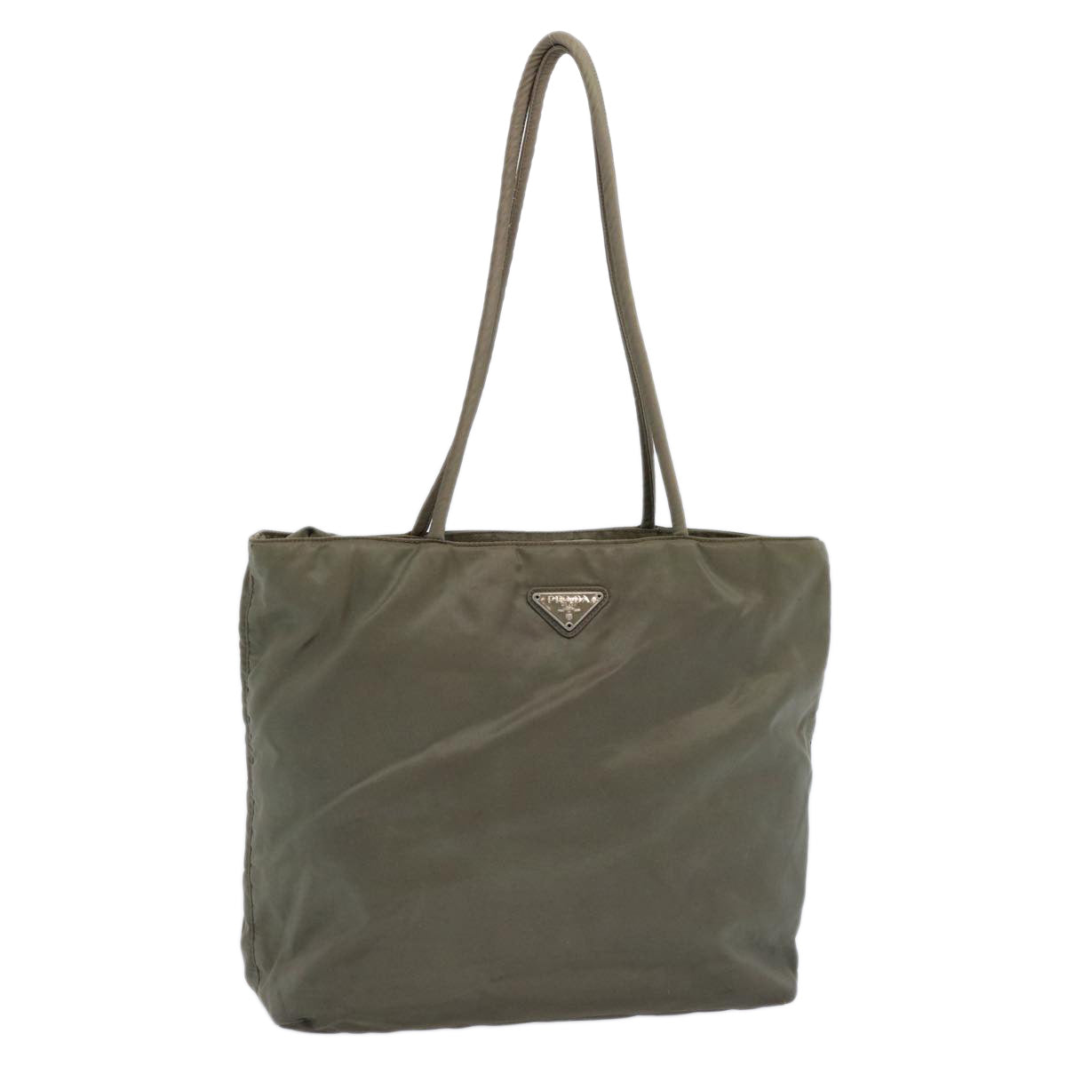 PRADA Tote Bag Nylon Khaki Auth 62502