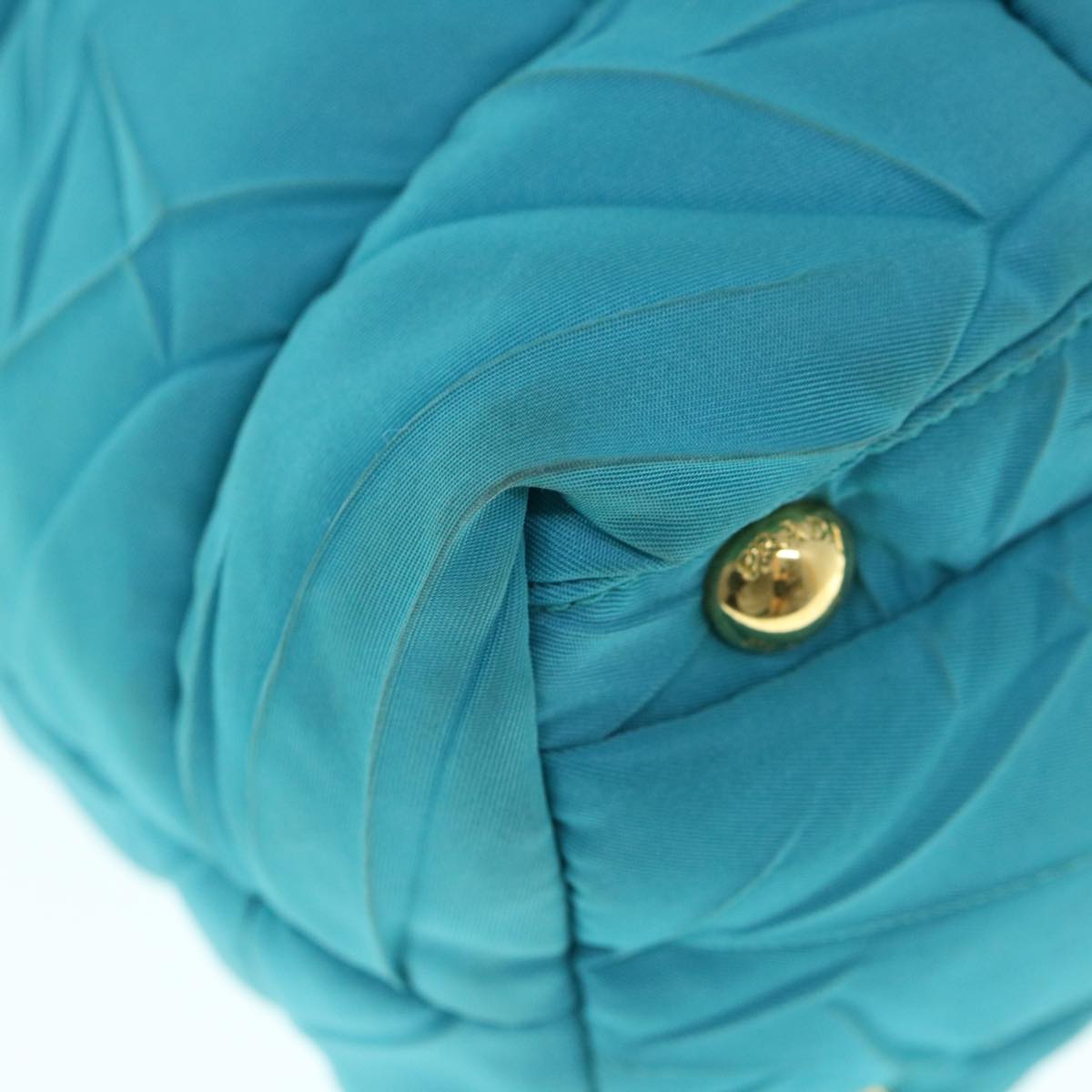 PRADA Shoulder Bag Nylon Turquoise Blue Auth 62503