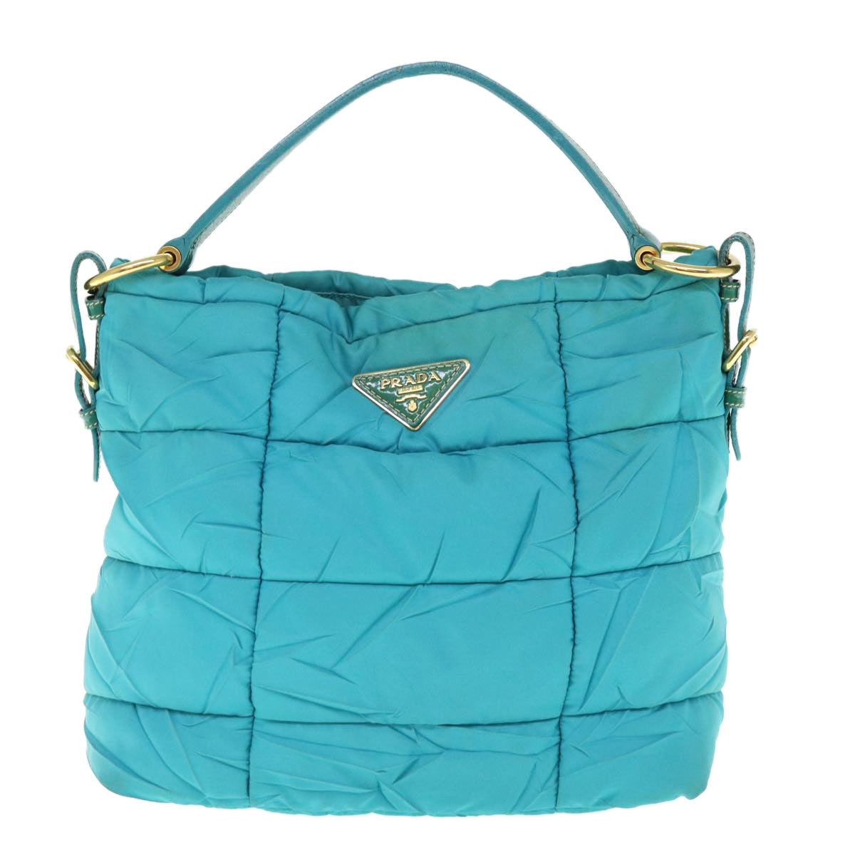 PRADA Shoulder Bag Nylon Turquoise Blue Auth 62503 - 0