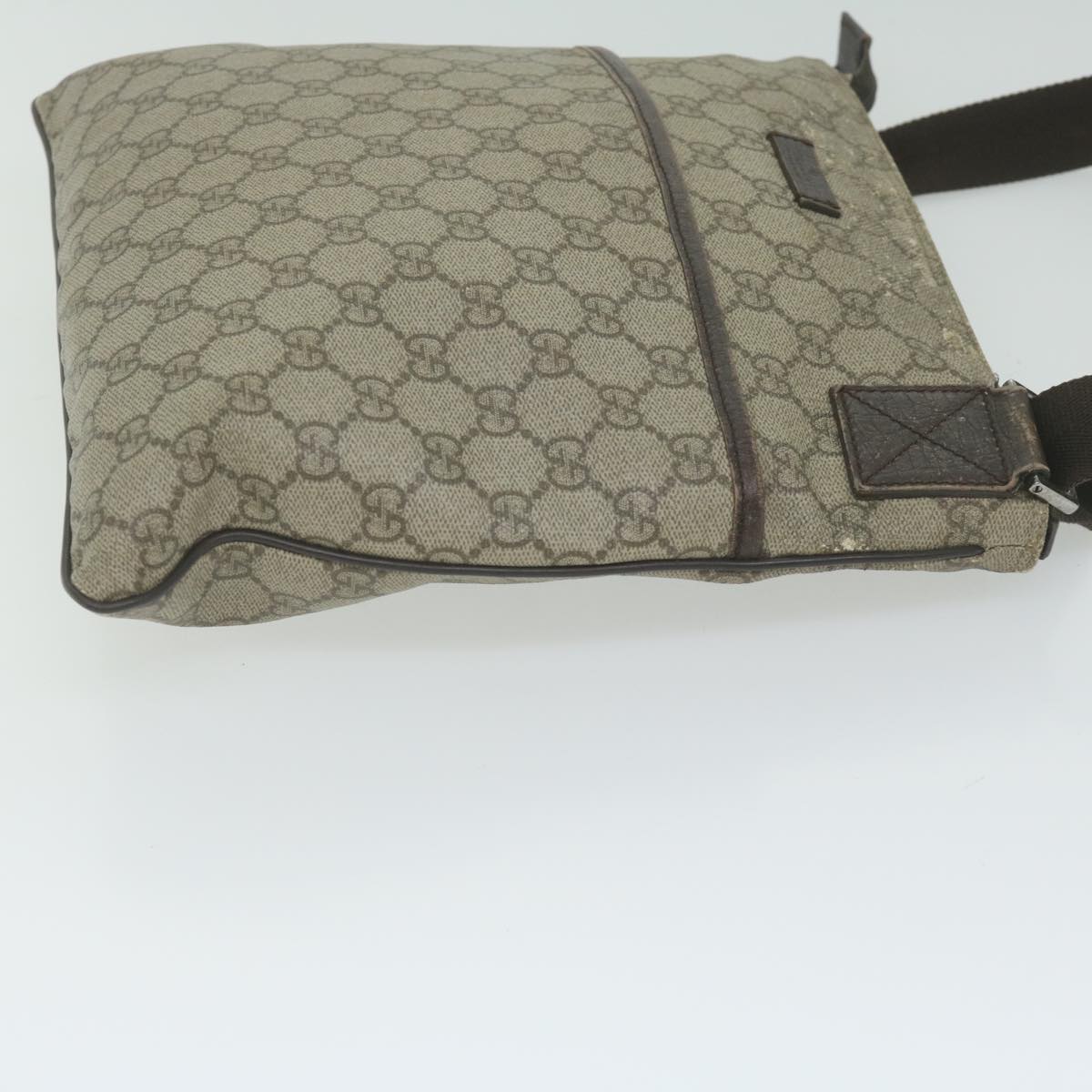 GUCCI GG Supreme Shoulder Bag PVC Leather Beige 141626 467891 Auth 62515