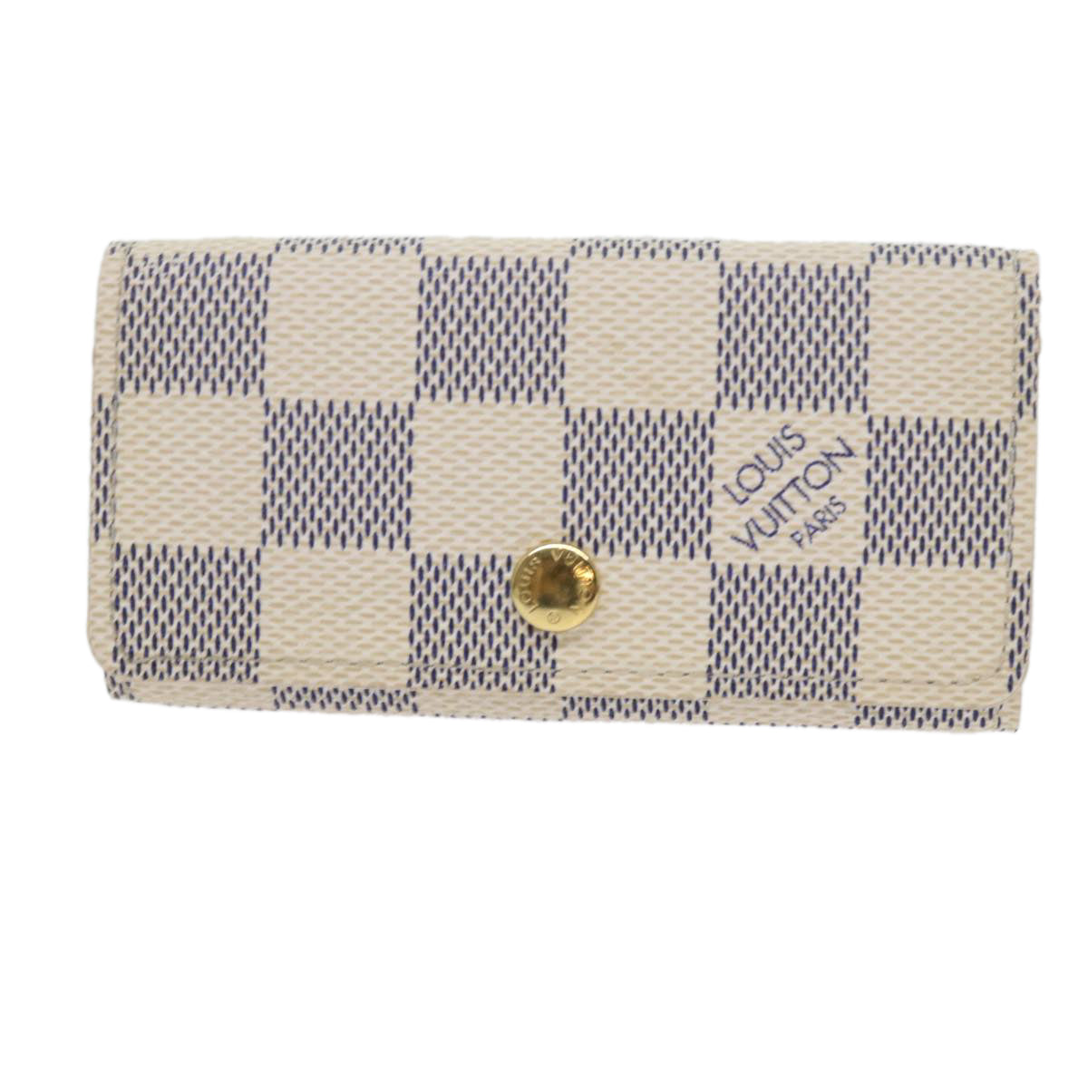 LOUIS VUITTON Damier Azur Multi Cles 4 Key Case N60020 LV Auth 62561