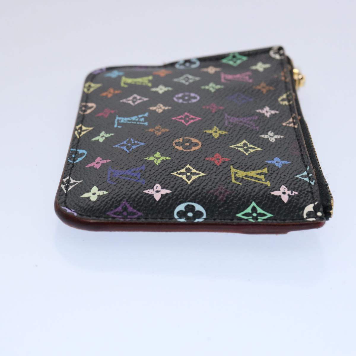 LOUIS VUITTON Multicolor Pochette Cles NM Coin Purse Black M60279 LV Auth 62586