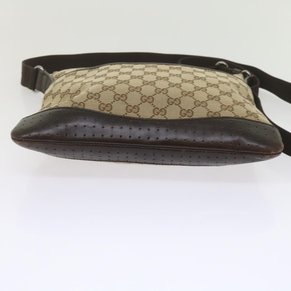 GUCCI GG Canvas Shoulder Bag Beige 145857 Auth 62618