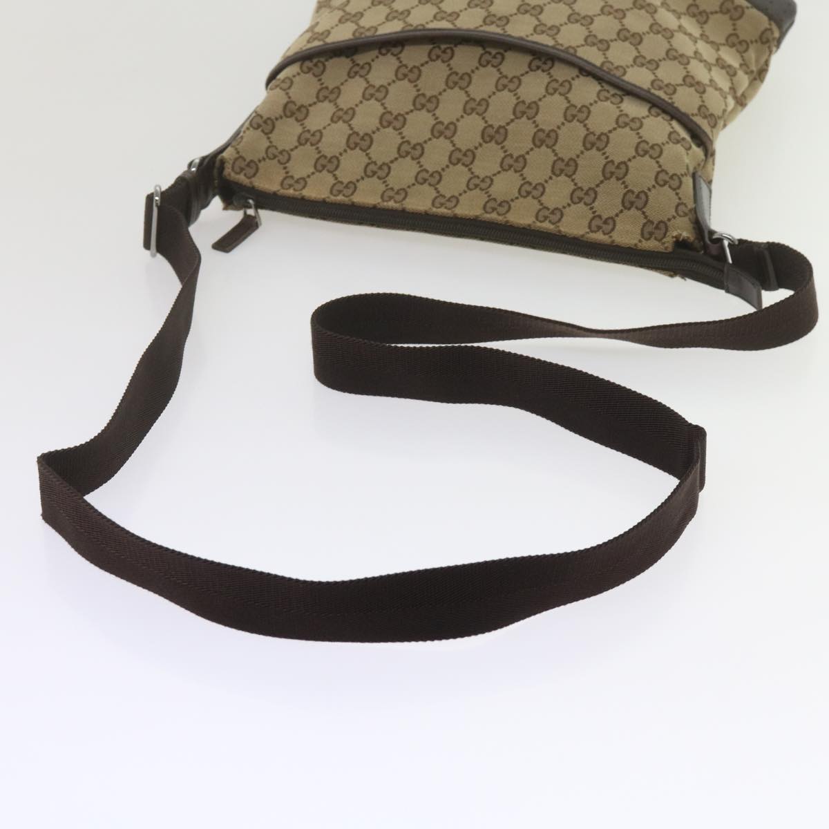 GUCCI GG Canvas Shoulder Bag Beige 145857 Auth 62618