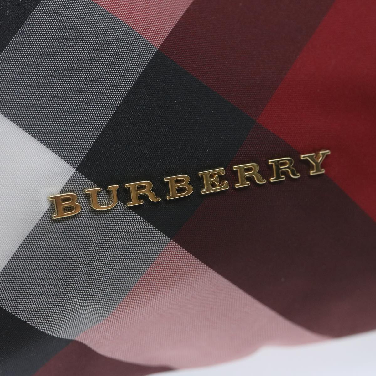 BURBERRY Nova Check Pouch Nylon Red Auth 62633